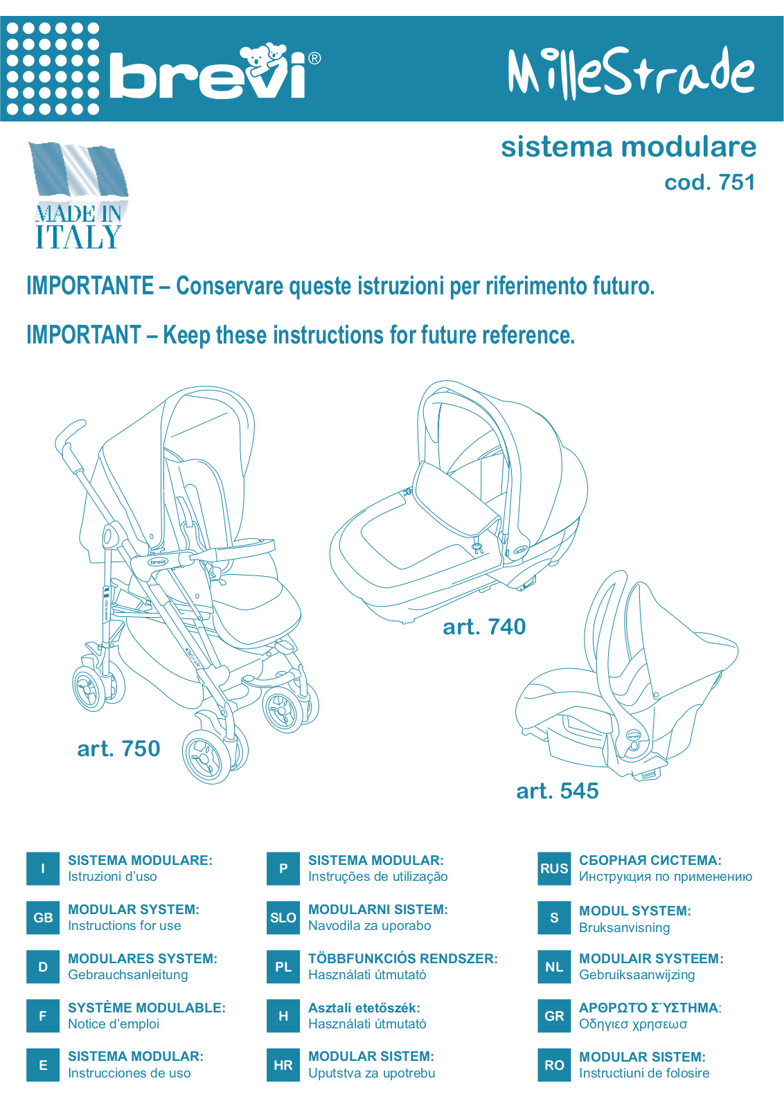 Brevi Millestrade User Manual