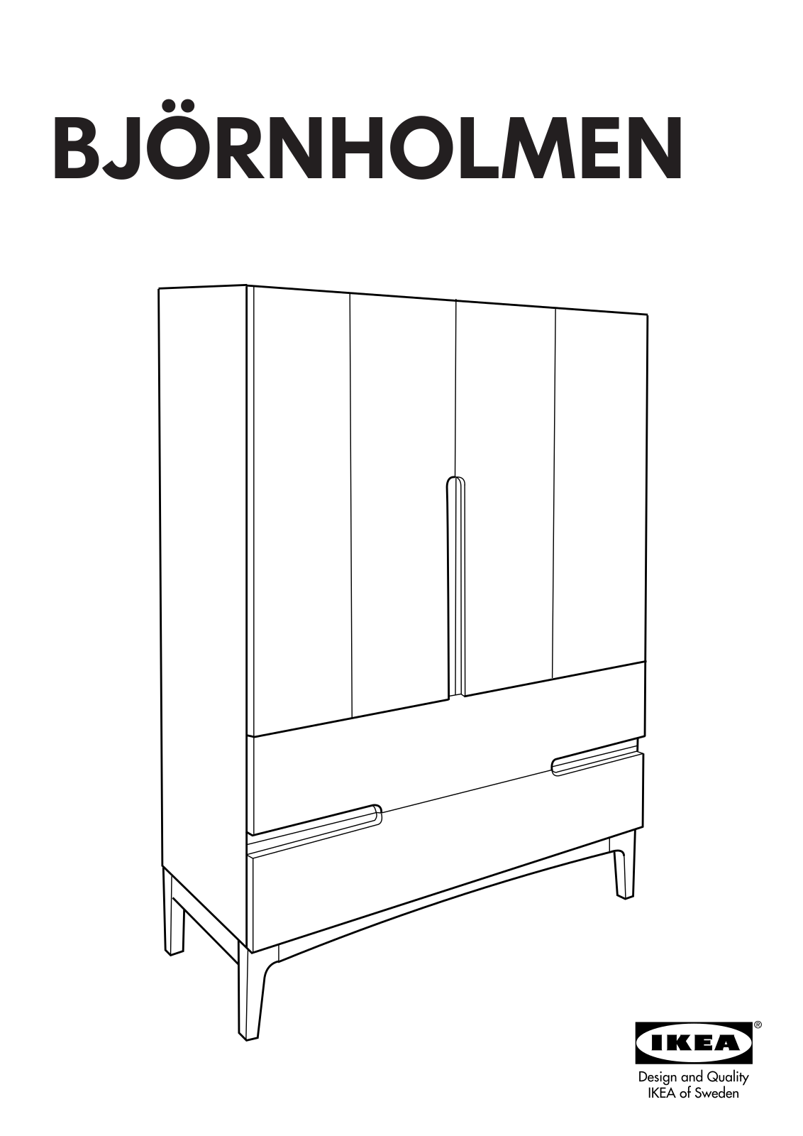 IKEA BJÃRNHOLMEN TV STORAGE UNIT 51X61 Assembly Instruction