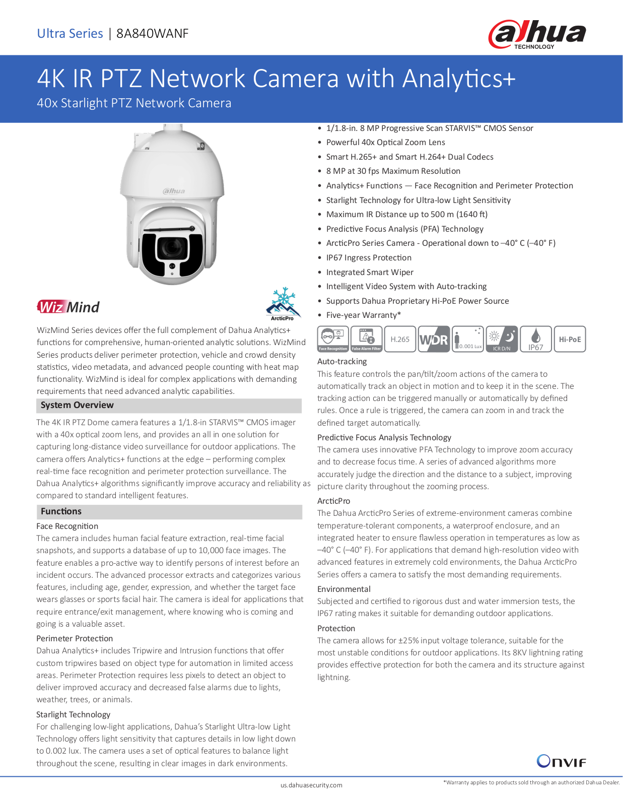 Dahua 8A840WANF Datasheet