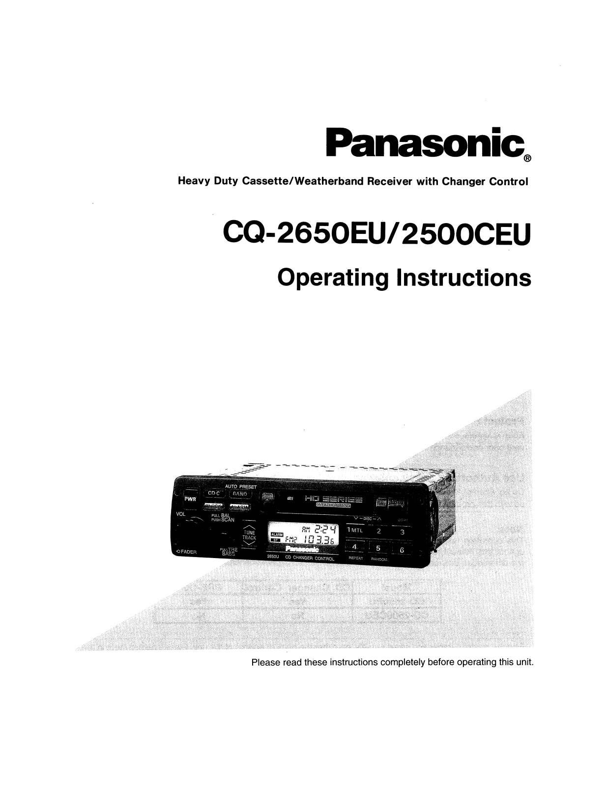 Panasonic CQ-2650EU User Manual