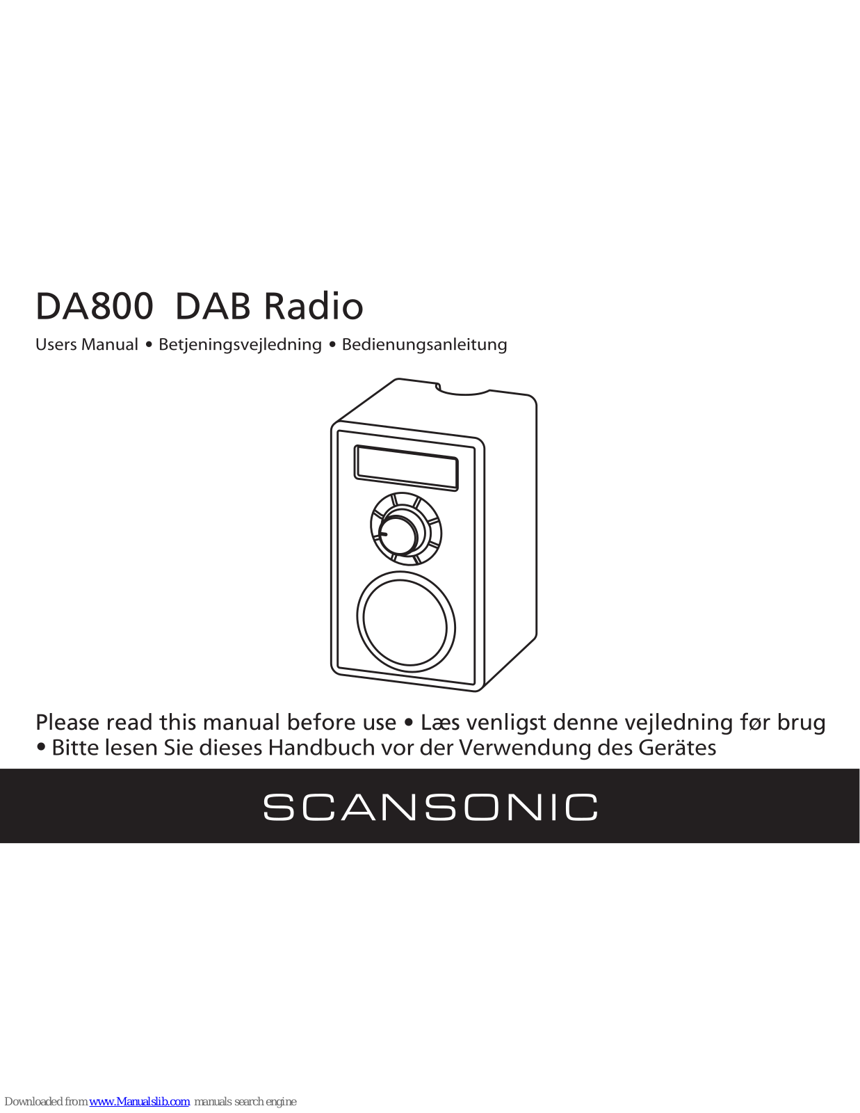 Scansonic DA800 User Manual