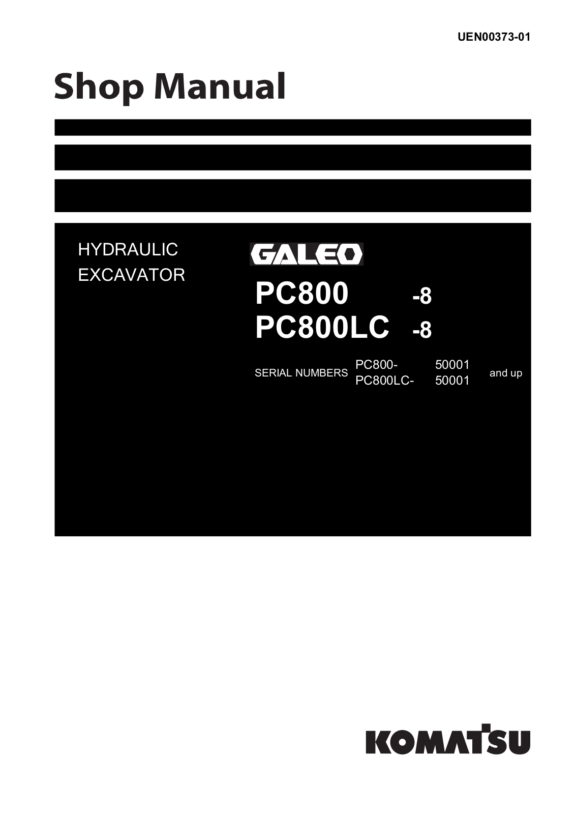 Komatsu PC800 -8, PC800LC -8 User Manual