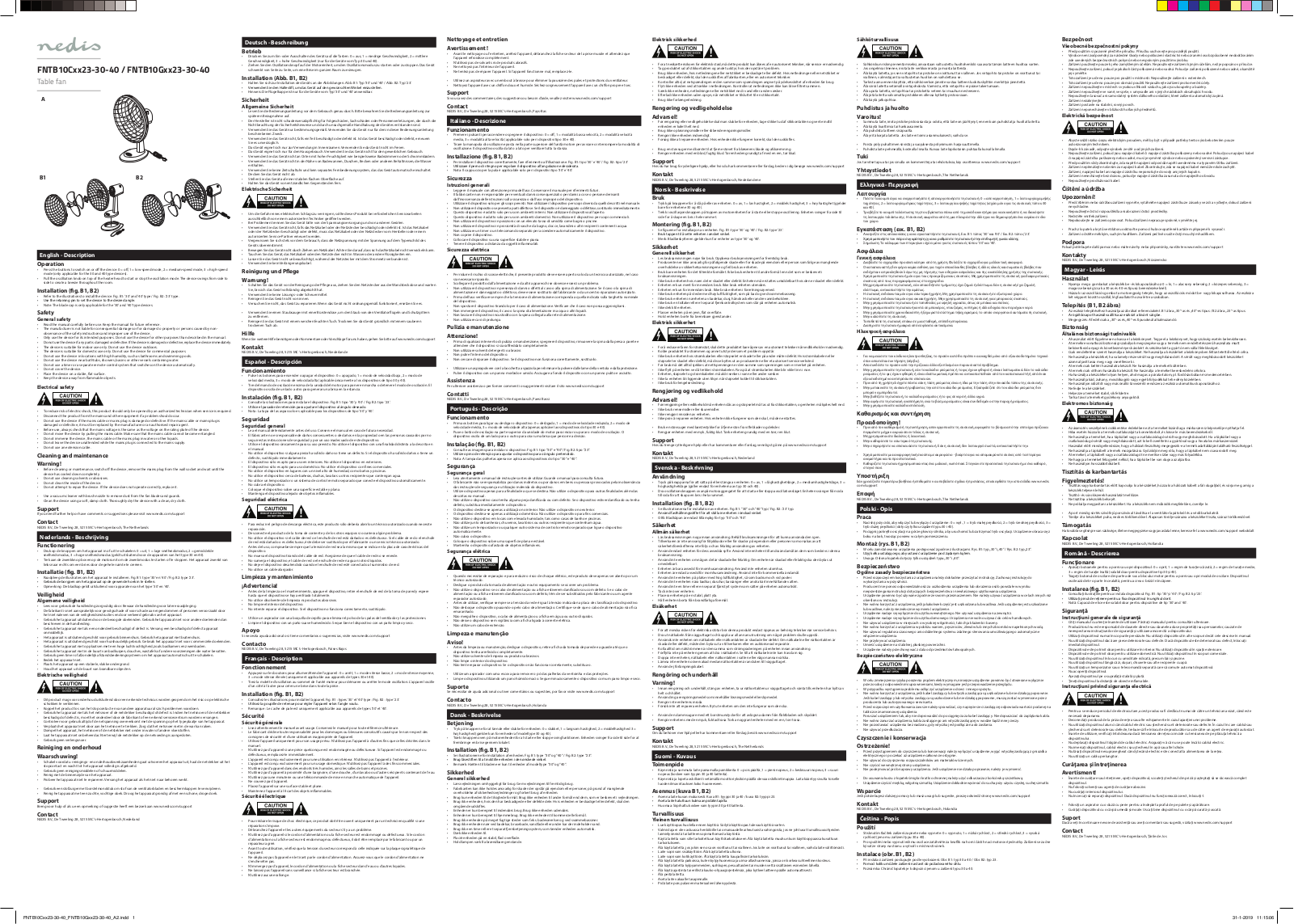 Nedis FNTB10CWT40 User Manual