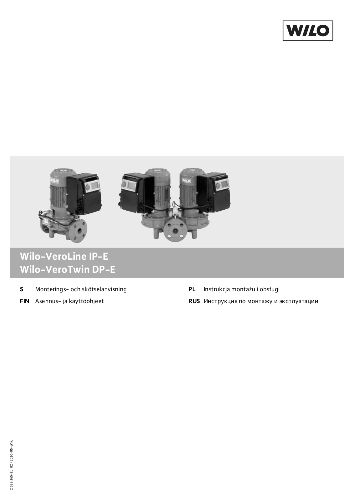 WILO VeroTwin DP-E User Manual