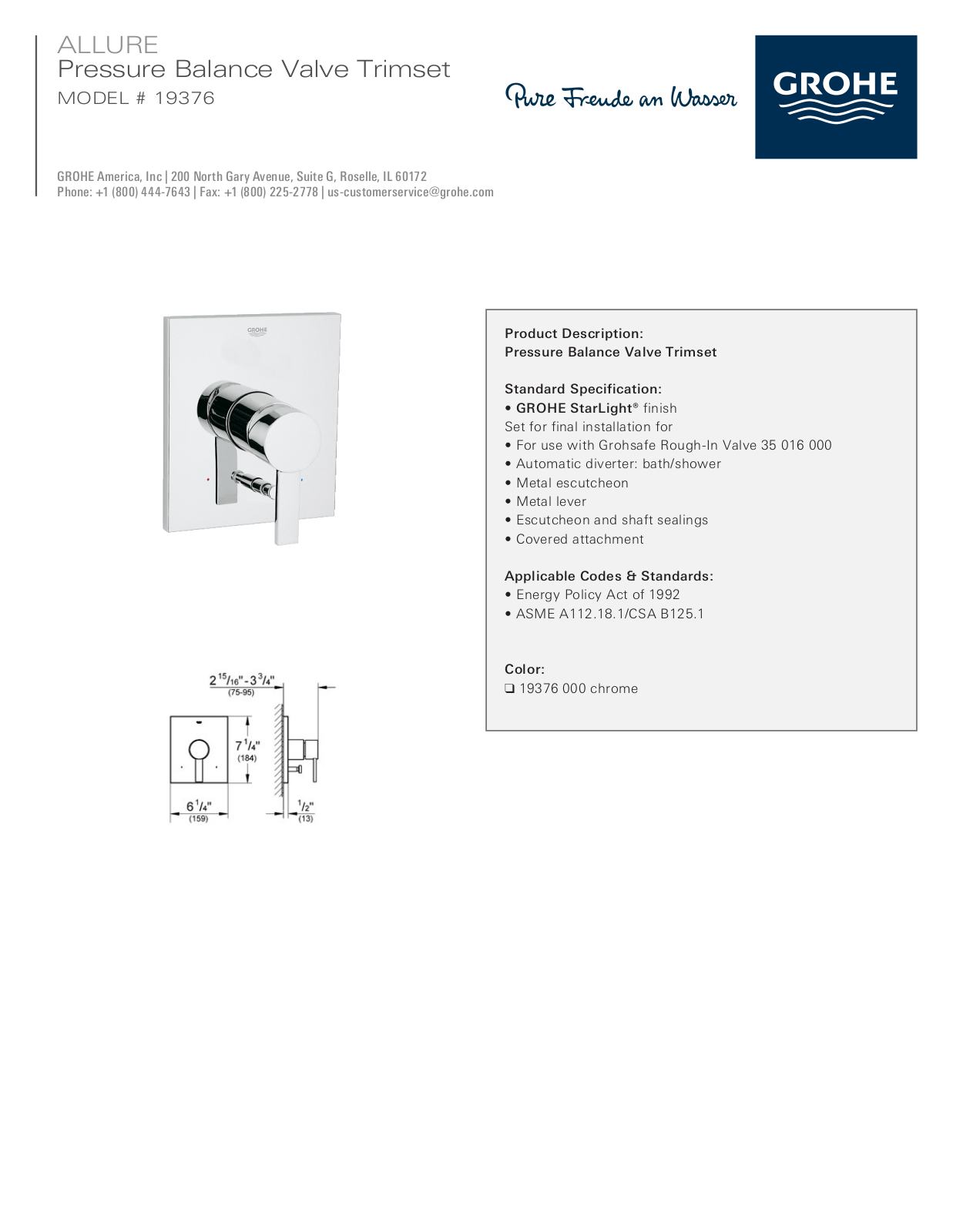 GROHE GRH3961 Specifications - ManualMachine.com