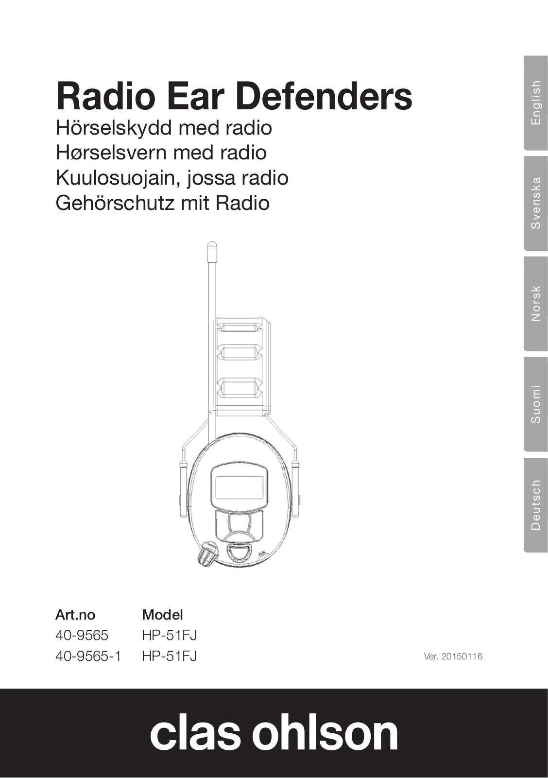 Clas Ohlson 40-9565, 40-9565-1 Instruction Manual