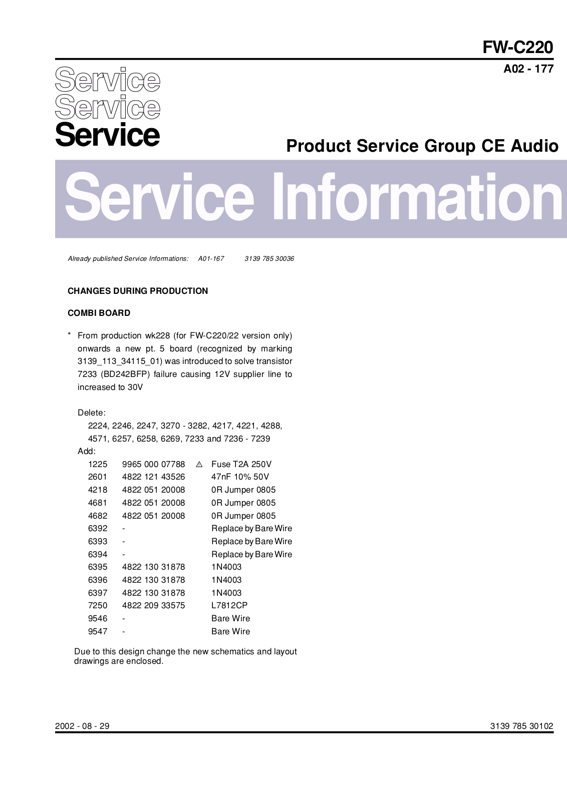 Philips FW C220, FW C220 INFO 2 Service Manual