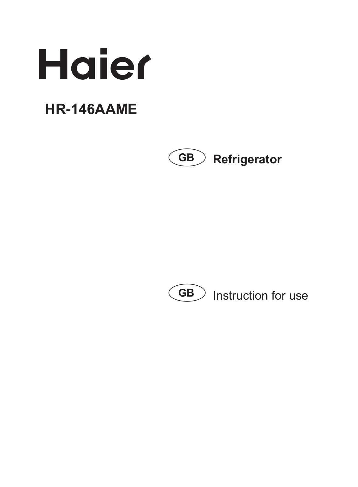 Haier HR-146AAME User Manual