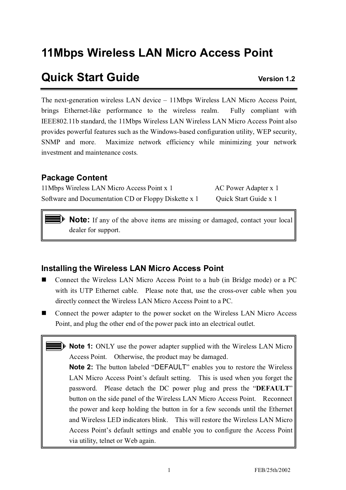 Z Com 0001250 User Manual