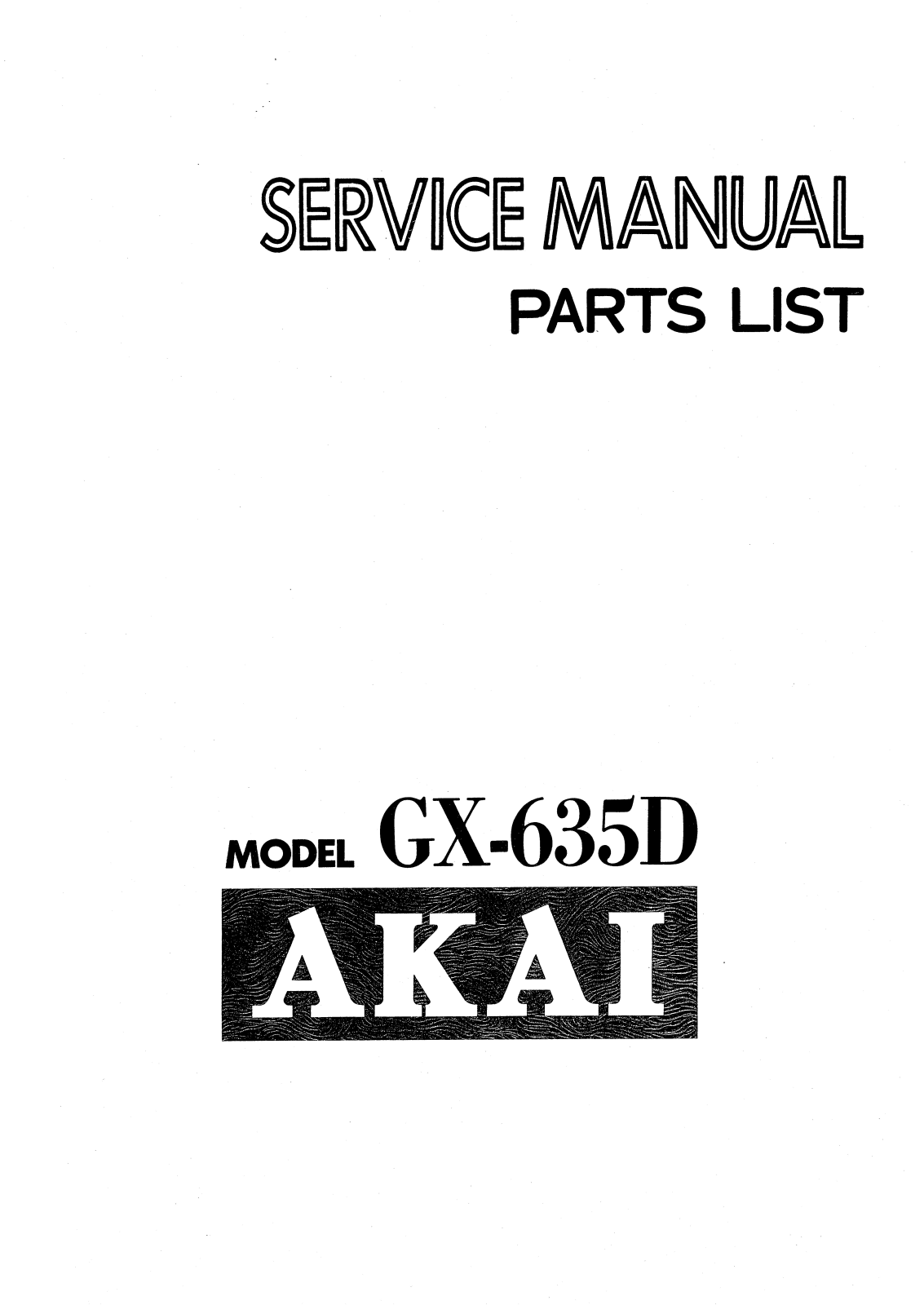Akai GX-635D Schematic