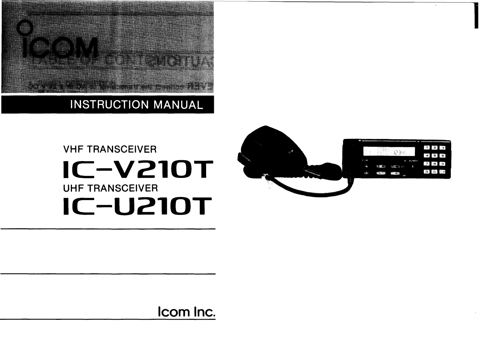 Icom IC-U210T, IC-V210T User Manual