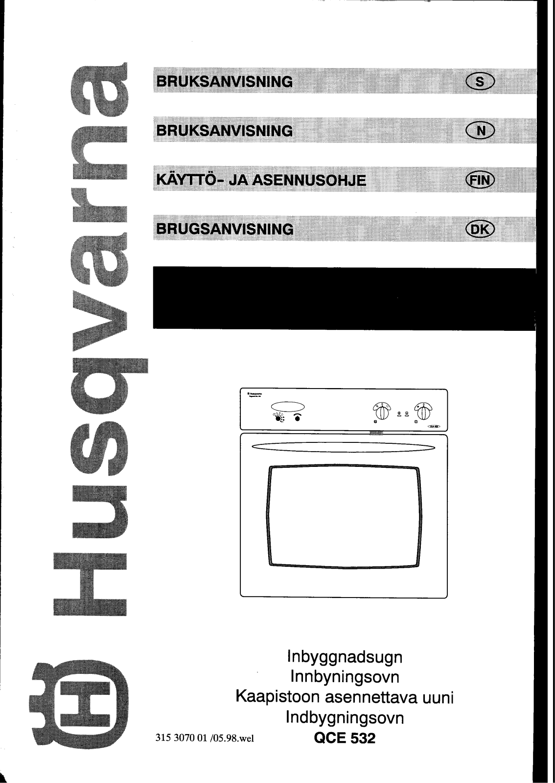 Husqvarna QCE532X, QCE530W, QCE532W, QCE532, QCE532K User Manual