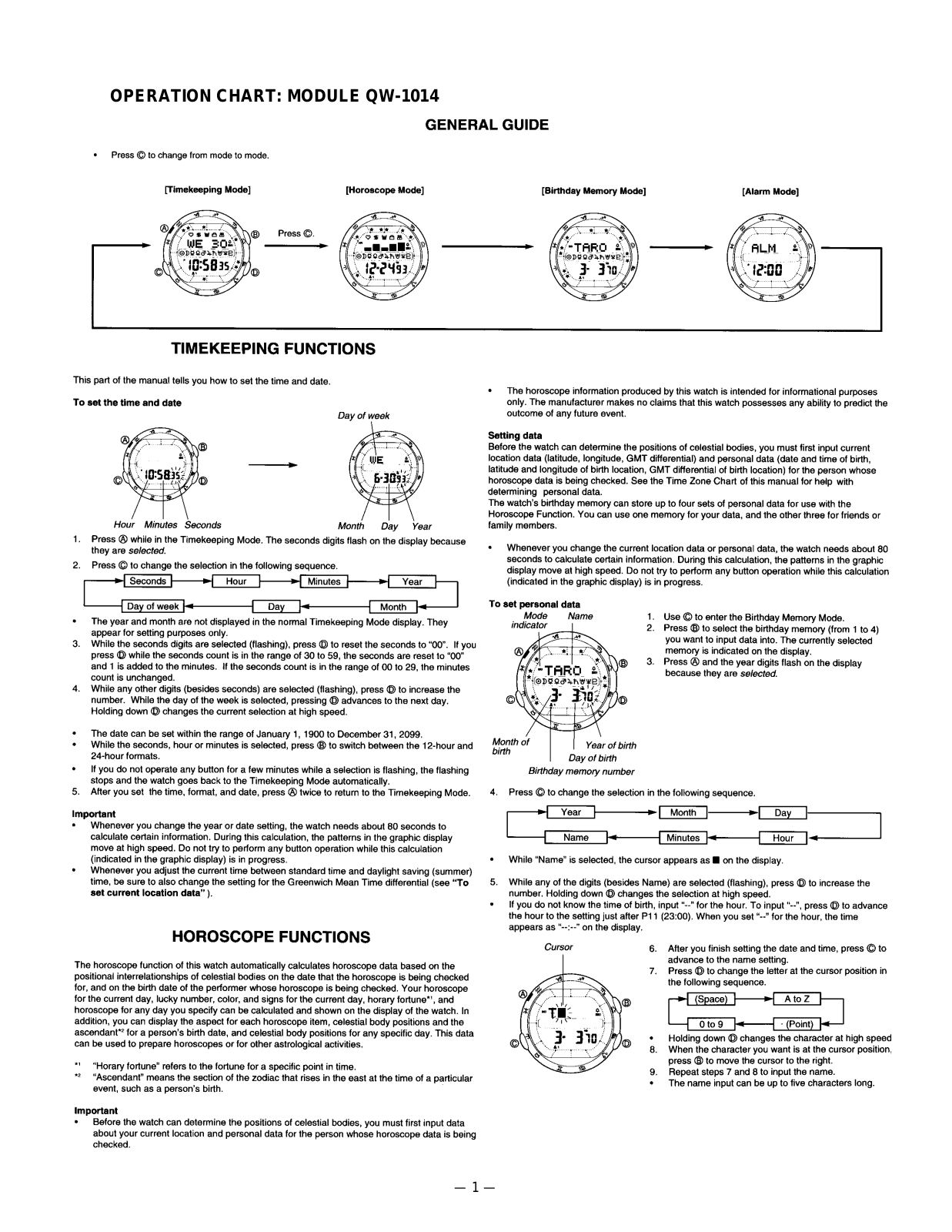 Casio 1014 Owner's Manual