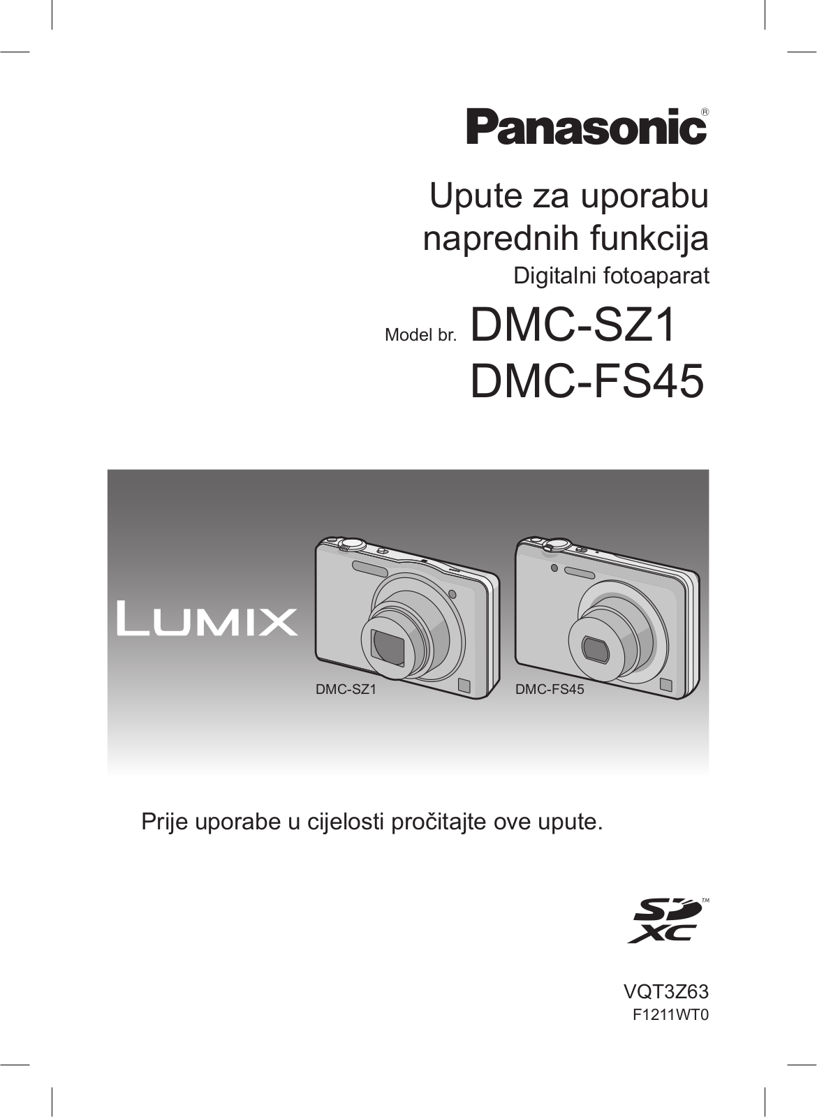 PANASONIC DMCSZ1EG, DMCFS45EG User Manual