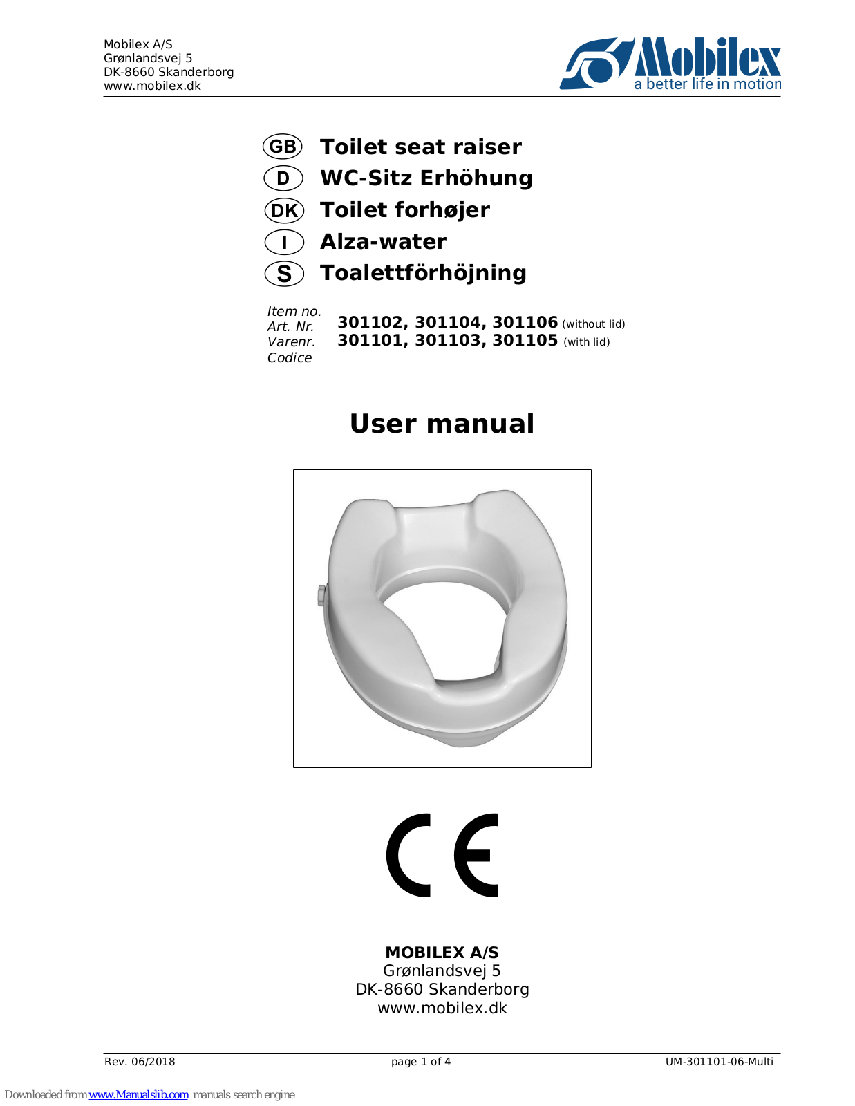 Mobilex 301102, 301104, 301106, 301103, 301101 User Manual