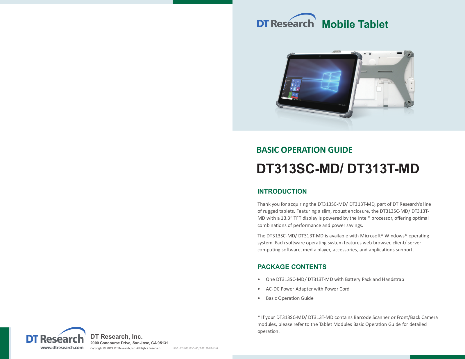 DT Research DT313SC-MD, DT313T-MD Basic Operation Manual