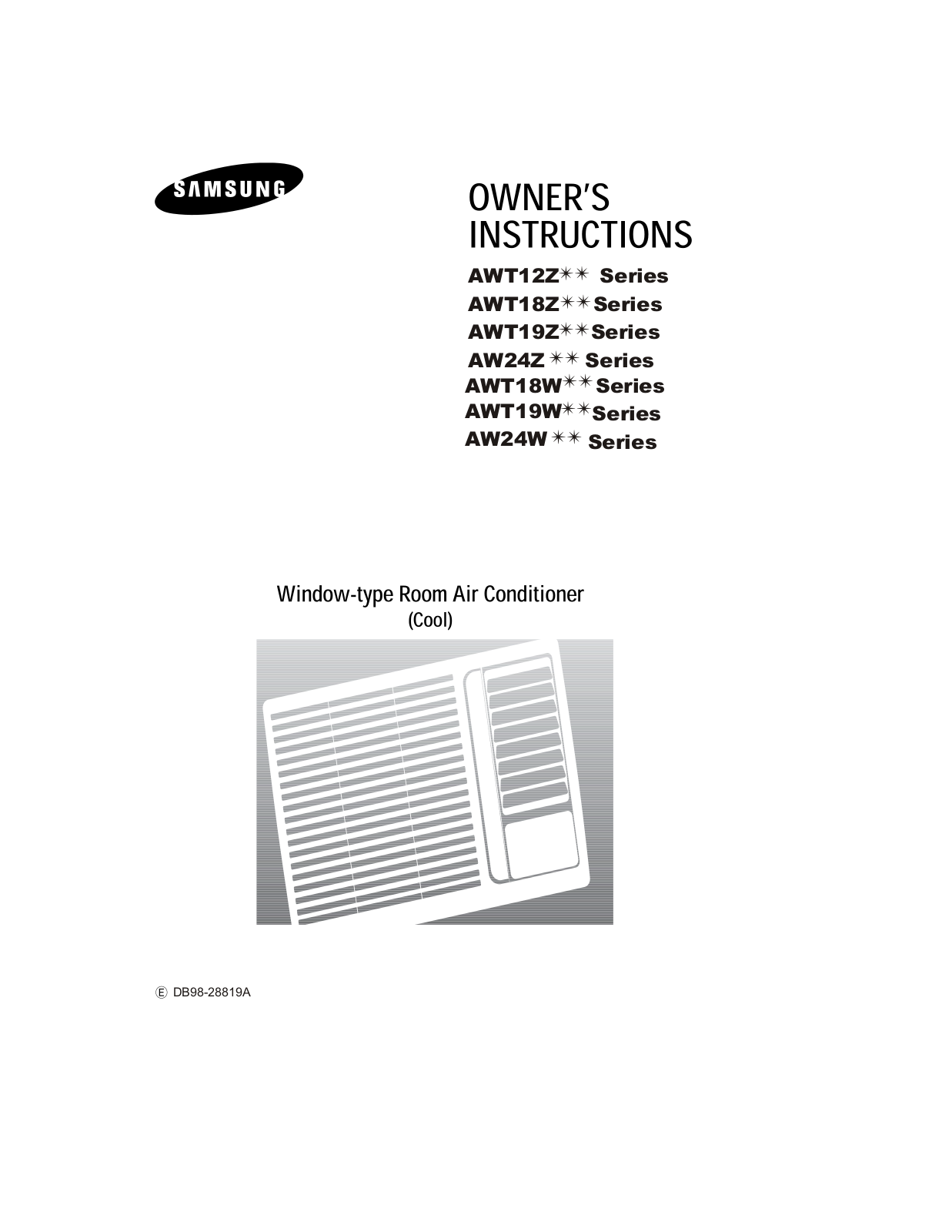 Samsung AWT18WKE, AW24QKA, AW24ZKA, AWT12ZKA, AW24WKB User Manual