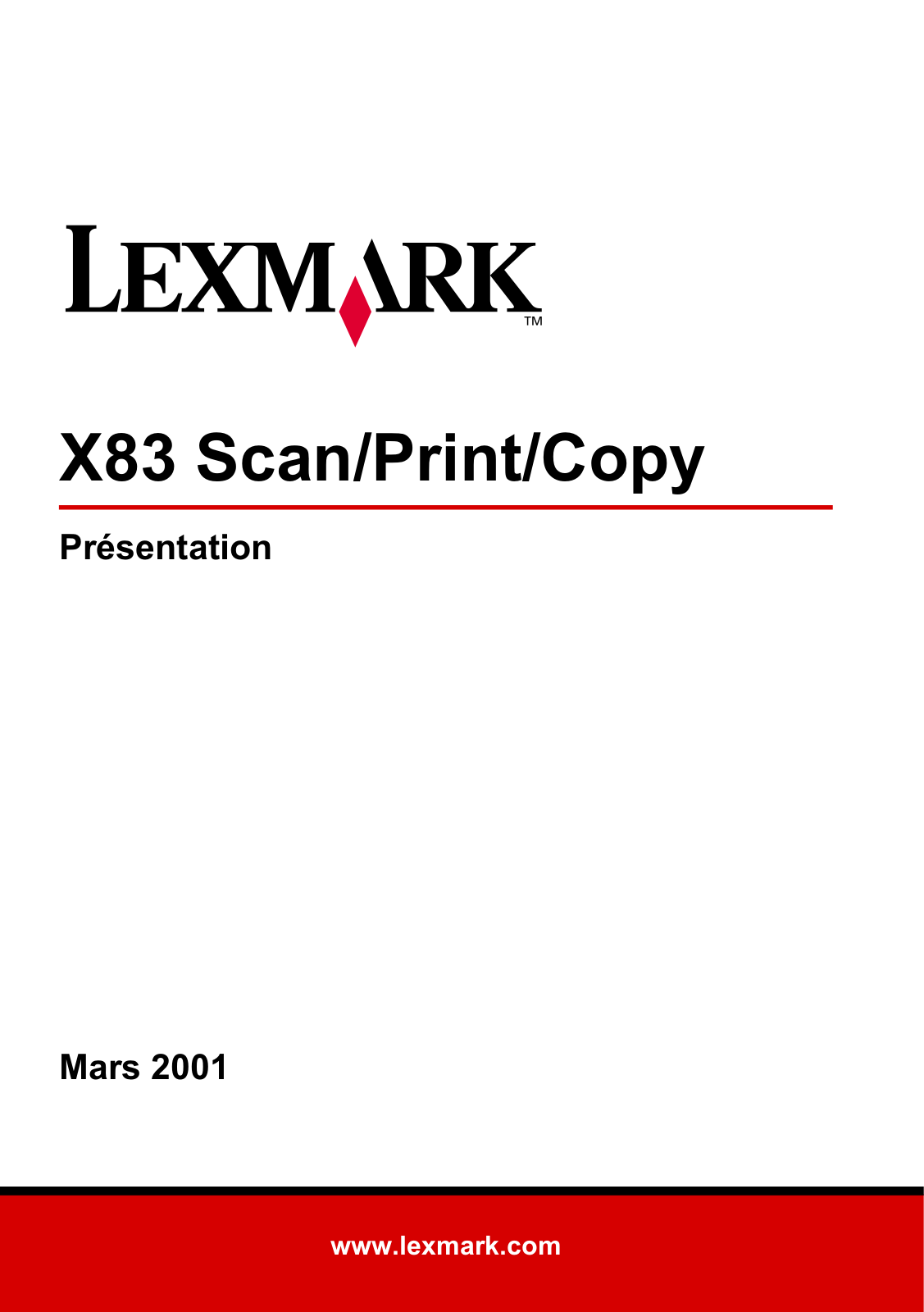 Lexmark X83 Getting started