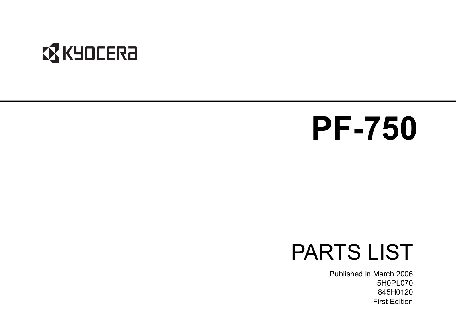 Kyocera PF-700, PF-710, PF-750 OPTIONS