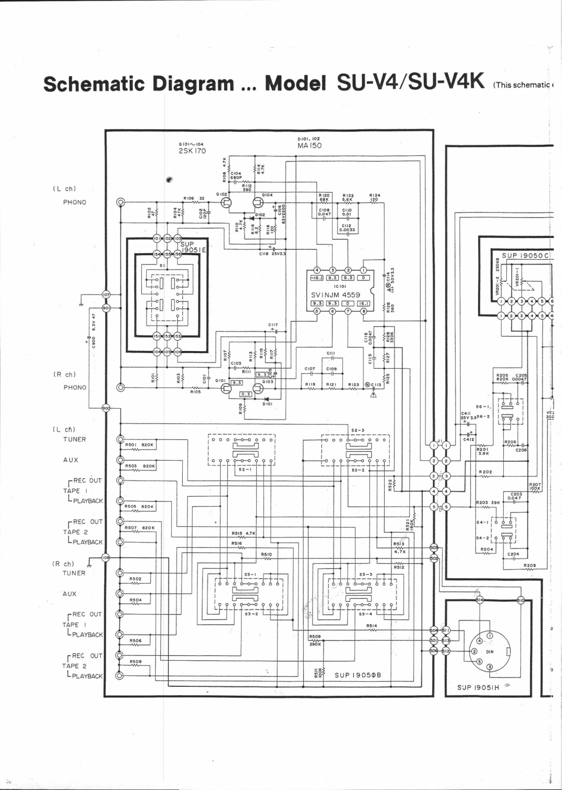 Technics SU-V4K, SU-V4 Cirquit Diagram