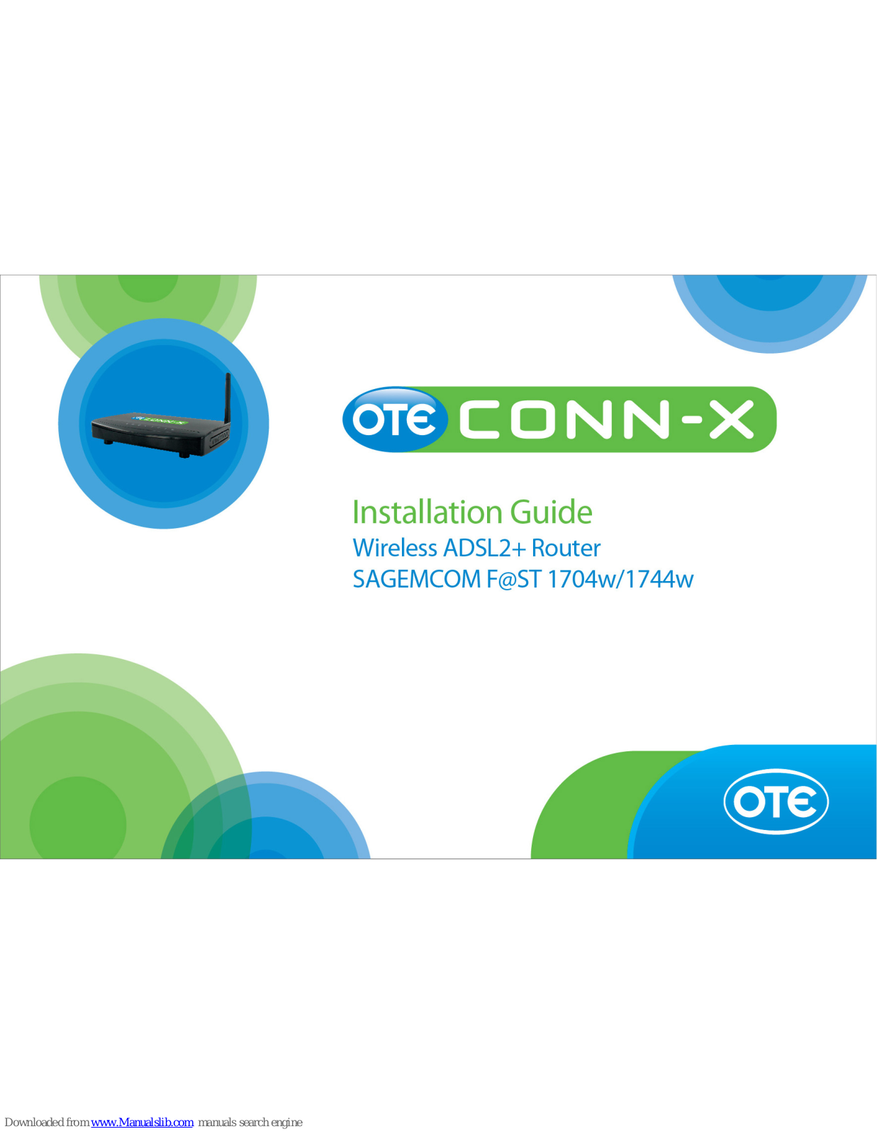 CONN-X SAGEMCOM FAST 1704W, SAGEMCOM FAST 1744W Installation Manual