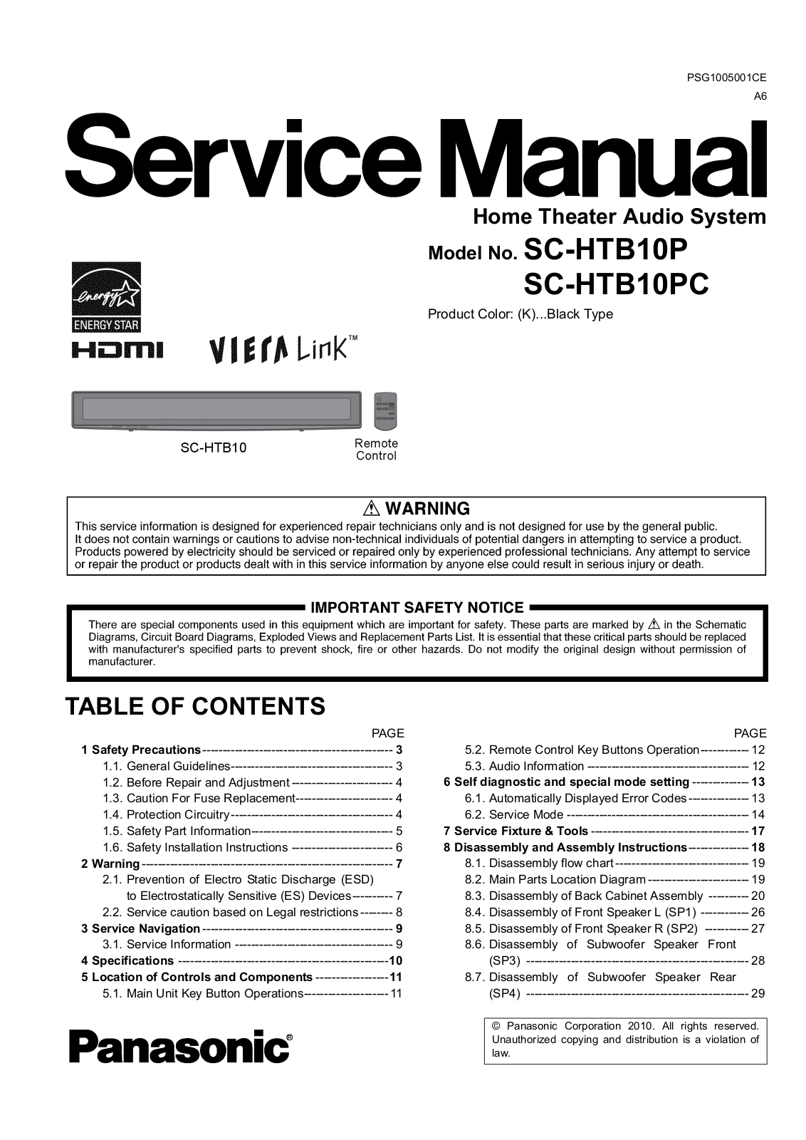 Panasonic SC-HTB10P Schematic