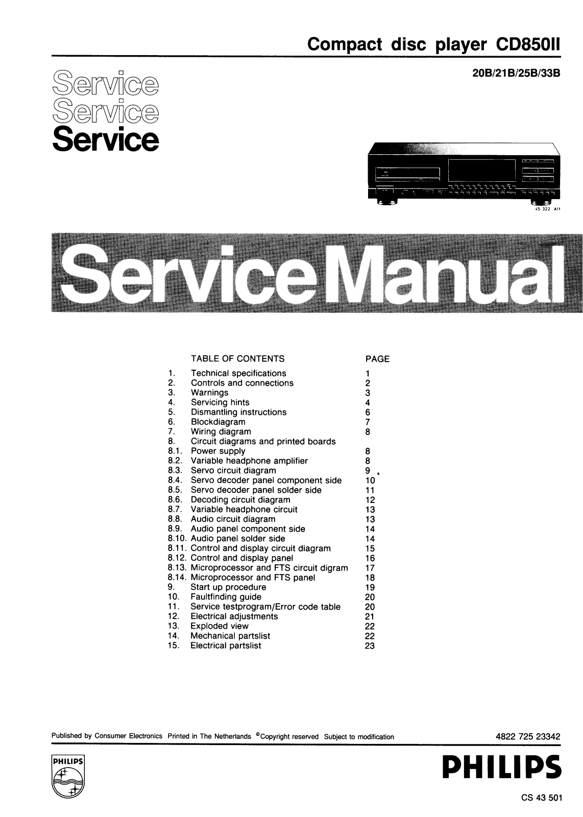 Philips CD-850-MkII Service Manual