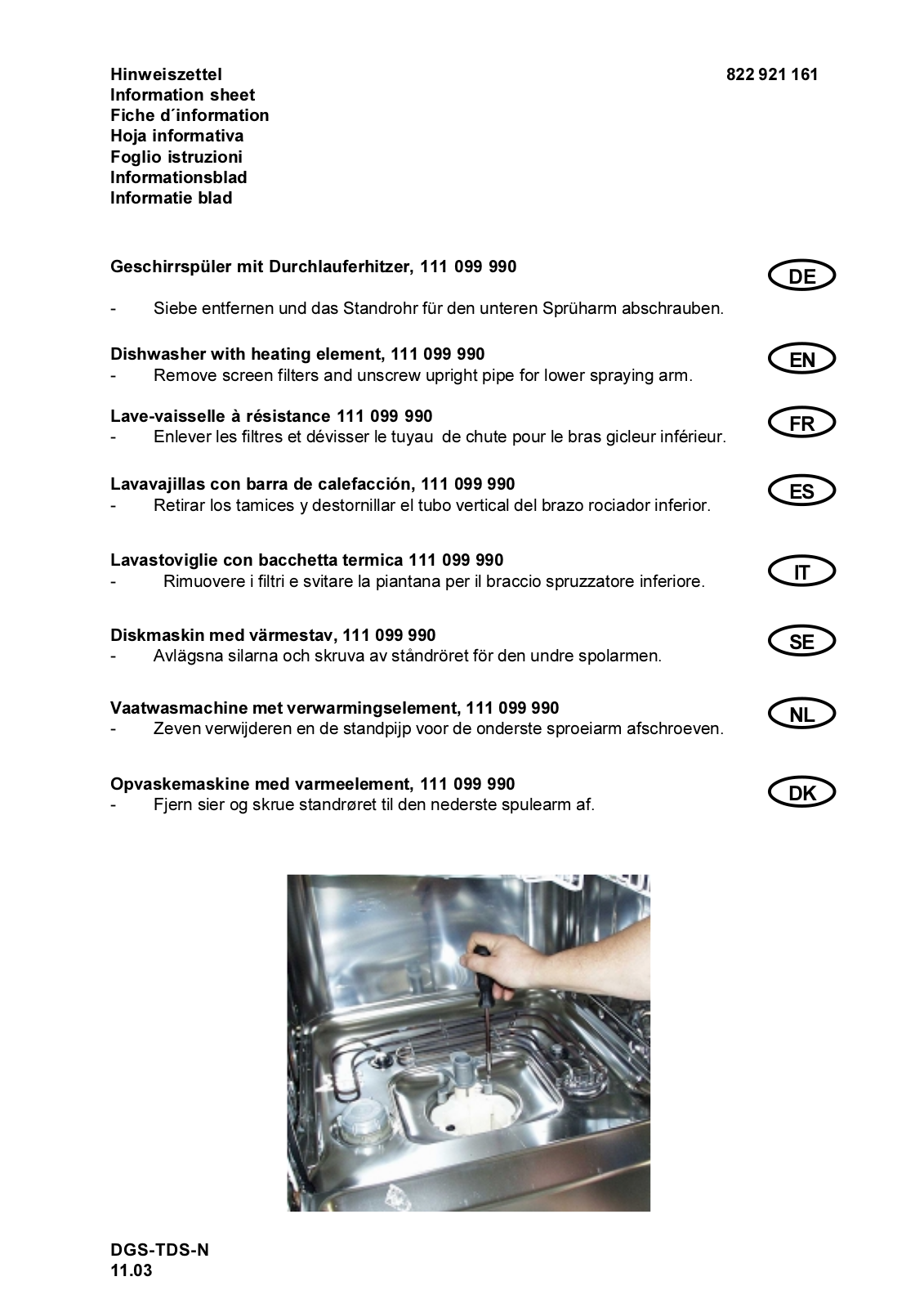 AEG 822921161 Datasheet - ManualMachine.com