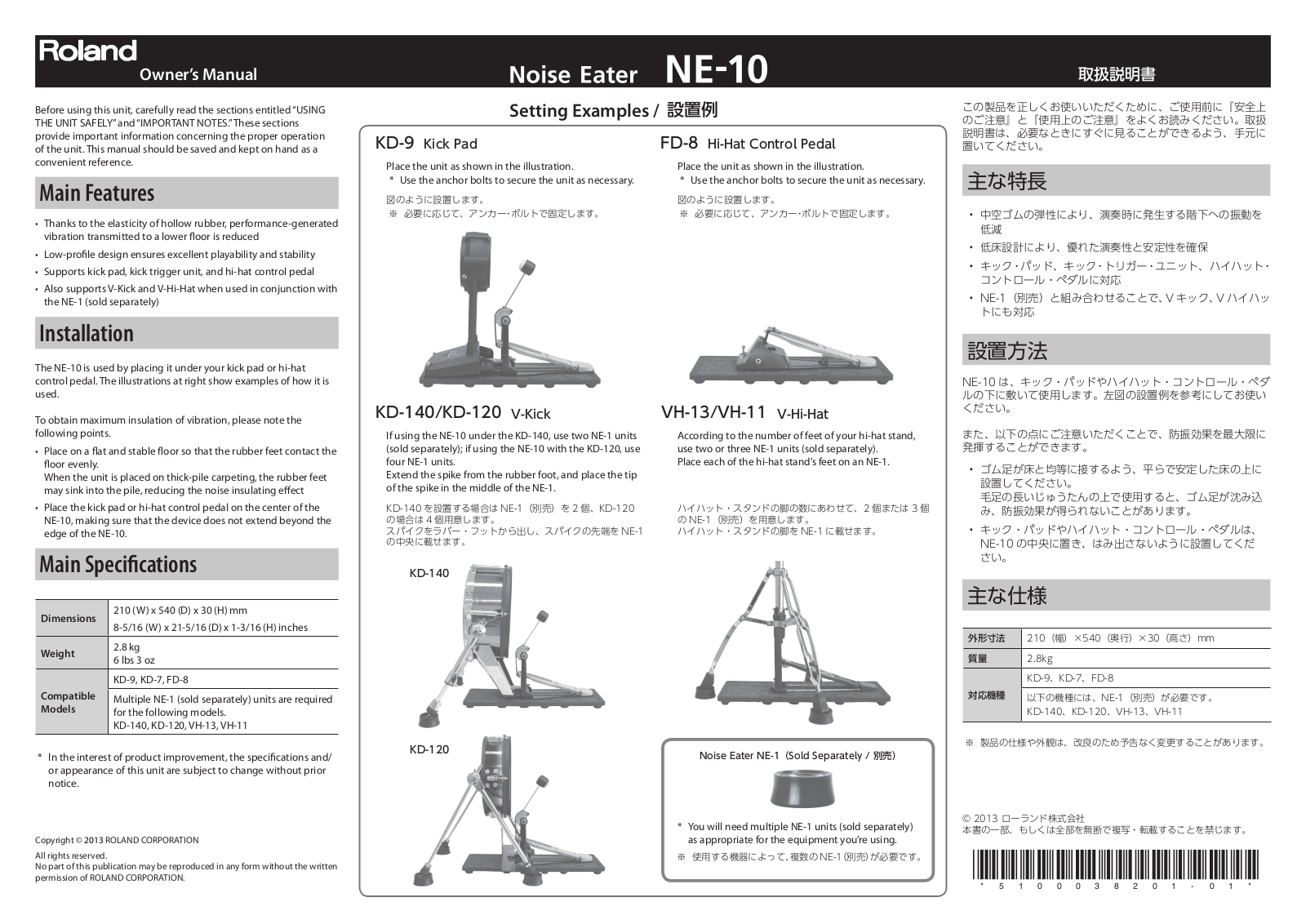 Roland NE-10 Owner’s Manual