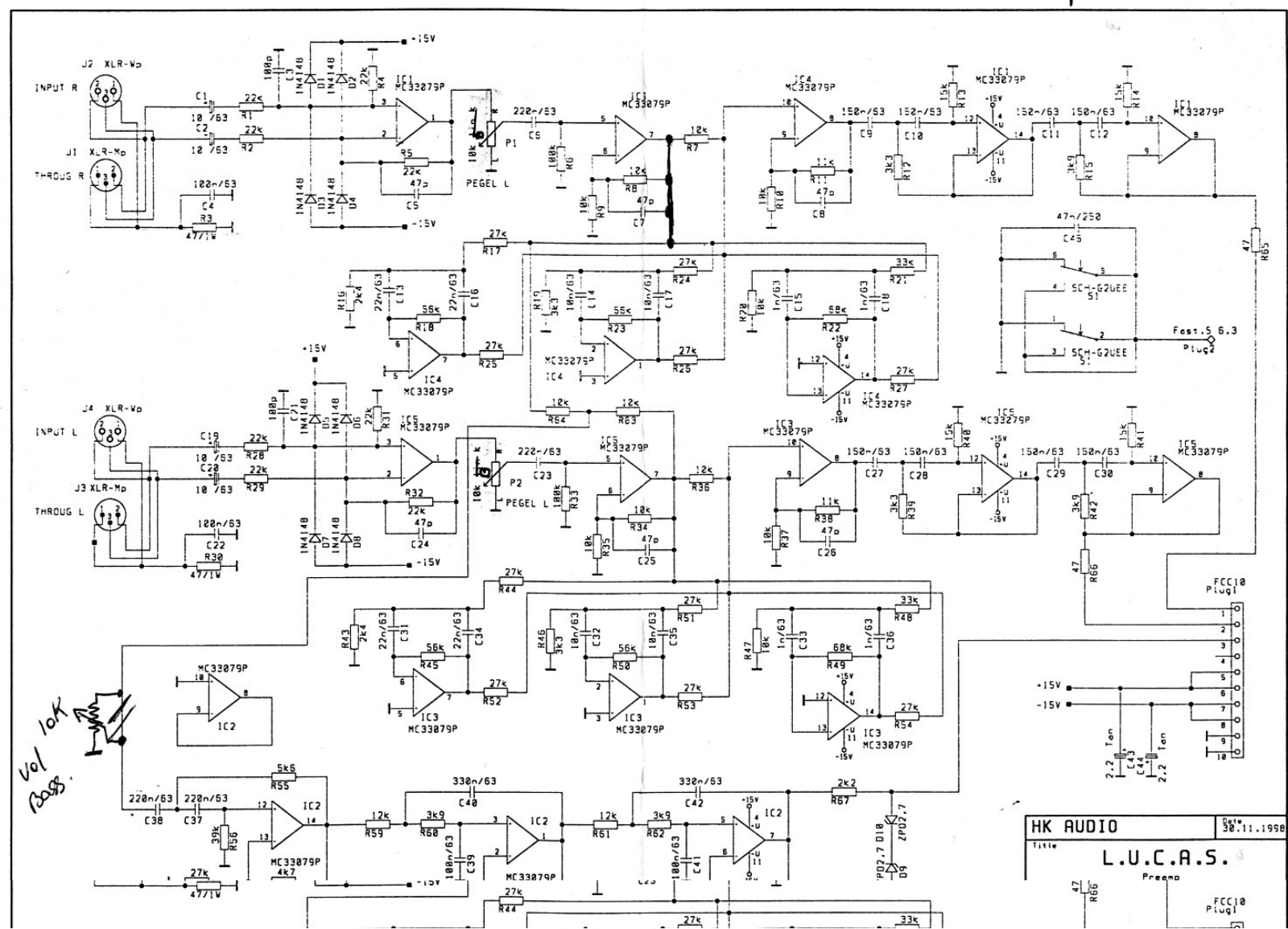 Hughes Kettner 600 Schematic