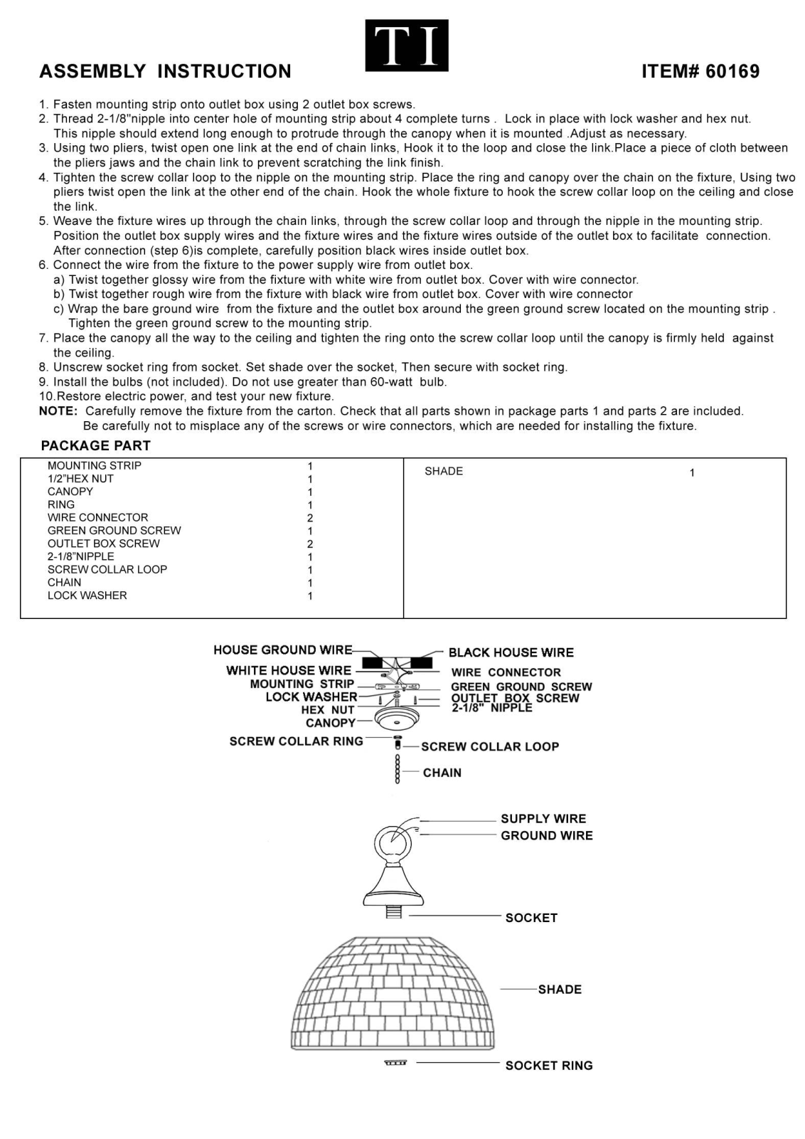 Triarch 60169 User Manual