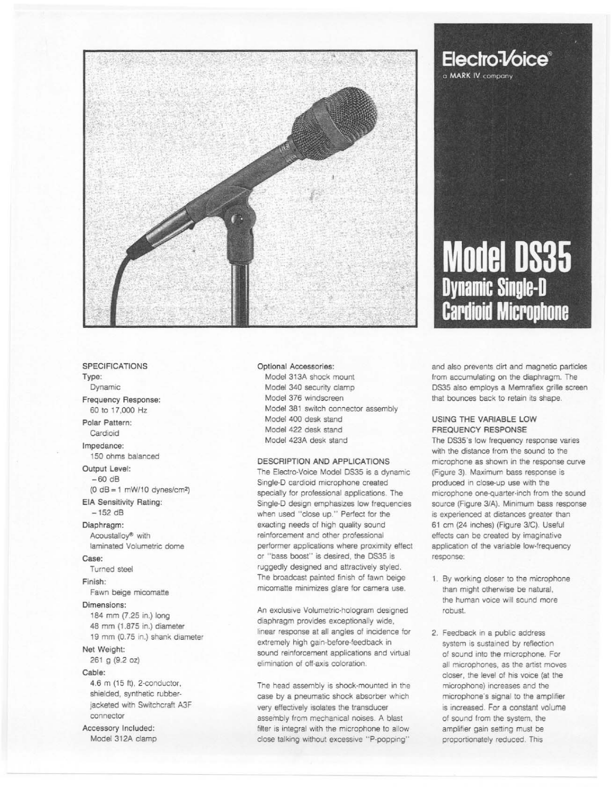 Electro-Voice DS35 User Manual