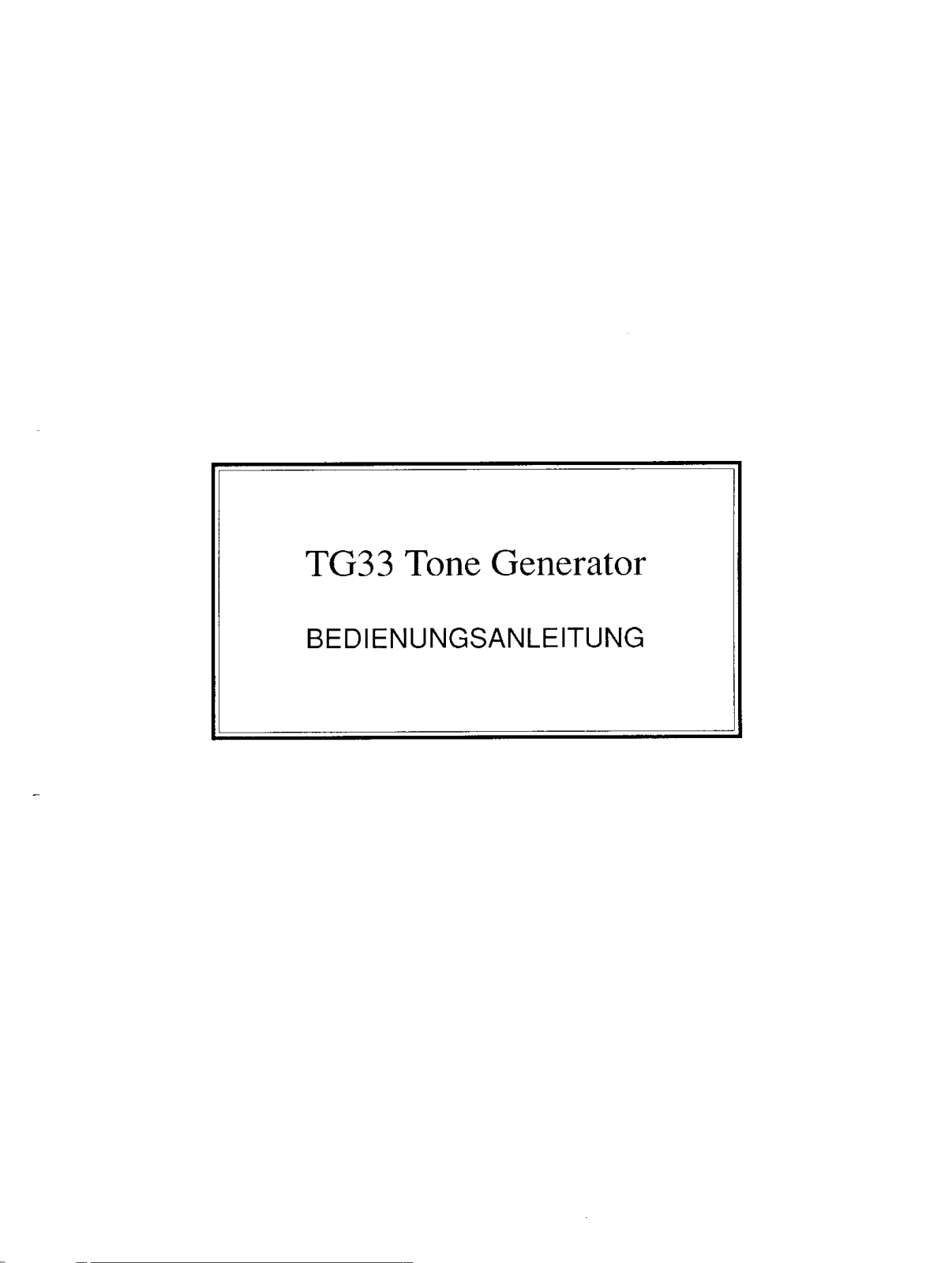 Yamaha TG33 User Manual