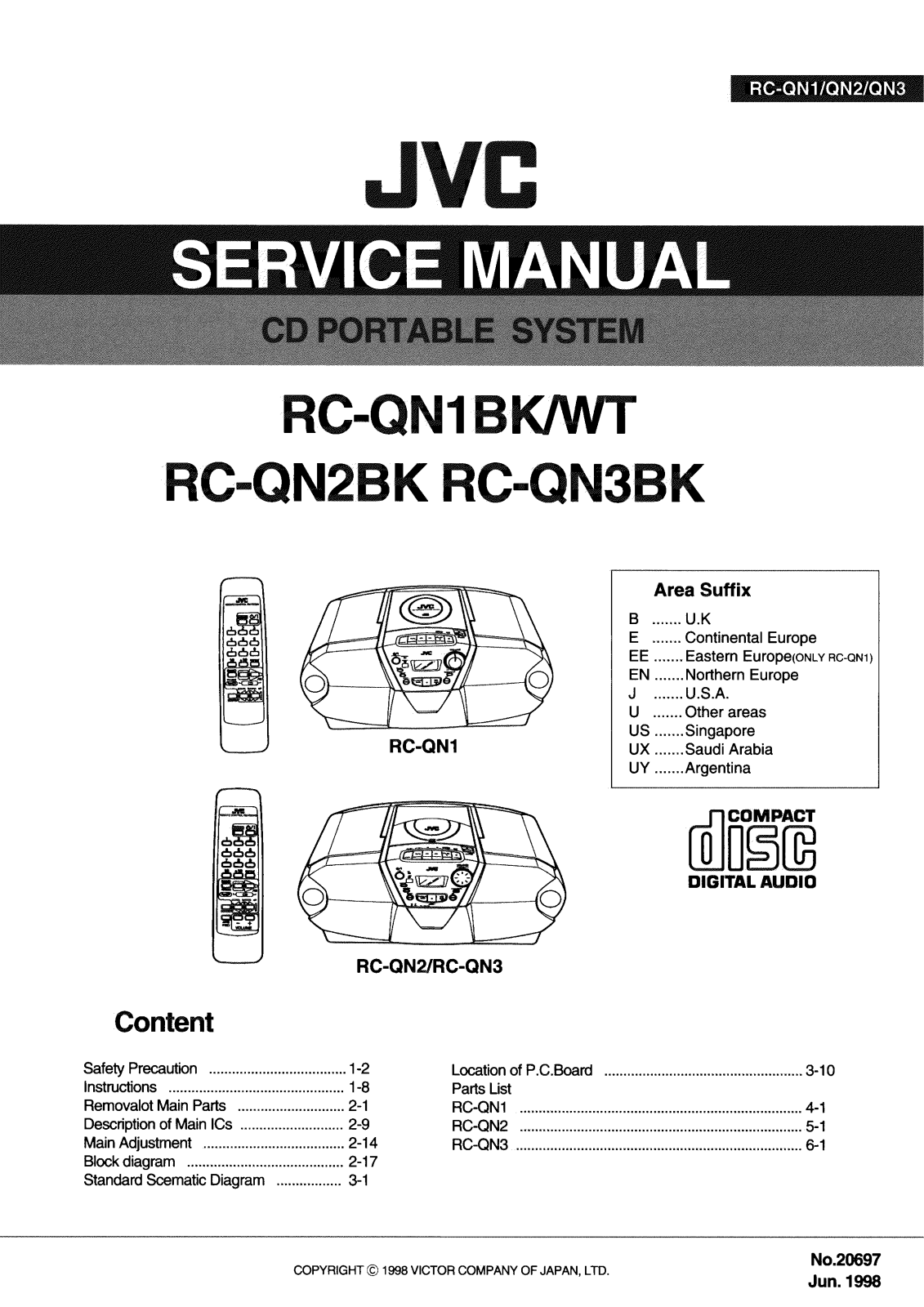 JVC RCQN-1, RCQN-2, RCQN-3 Service manual