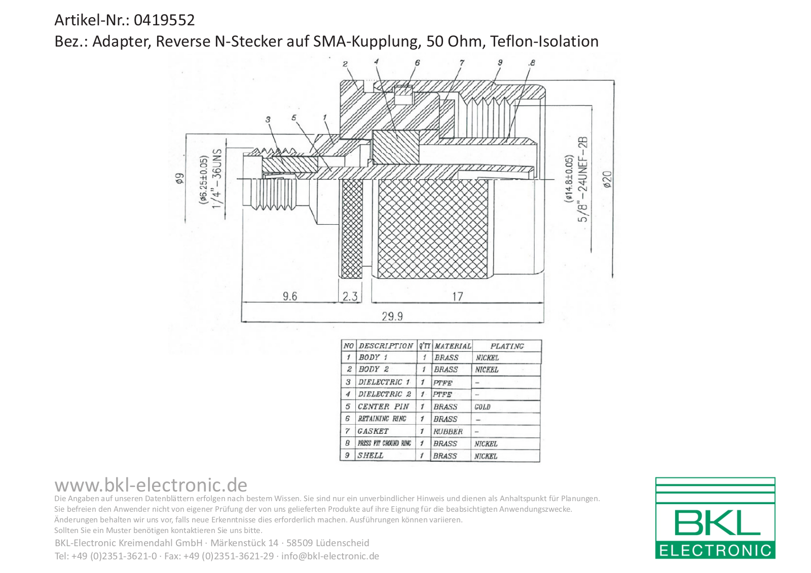 BKL BKL 0419552 Datasheet - ManualMachine.com