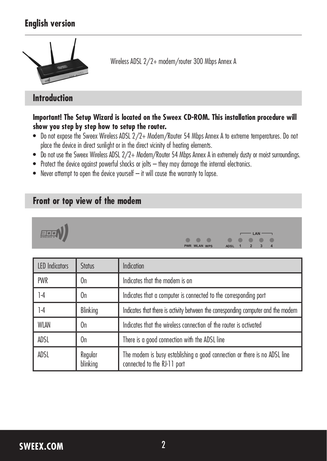 Sweex MO300 Quick start guide