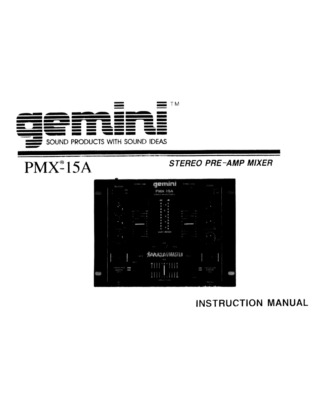 Gemini PMX-15 A User Manual