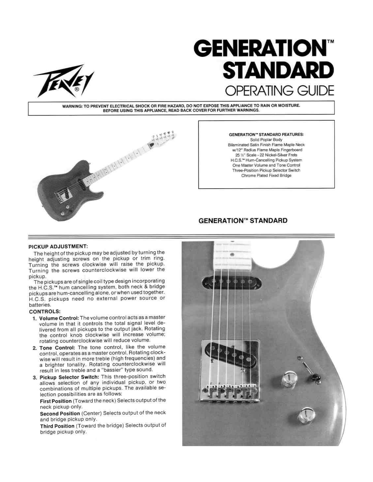 Peavey Generation Standard User guide - ManualMachine.com