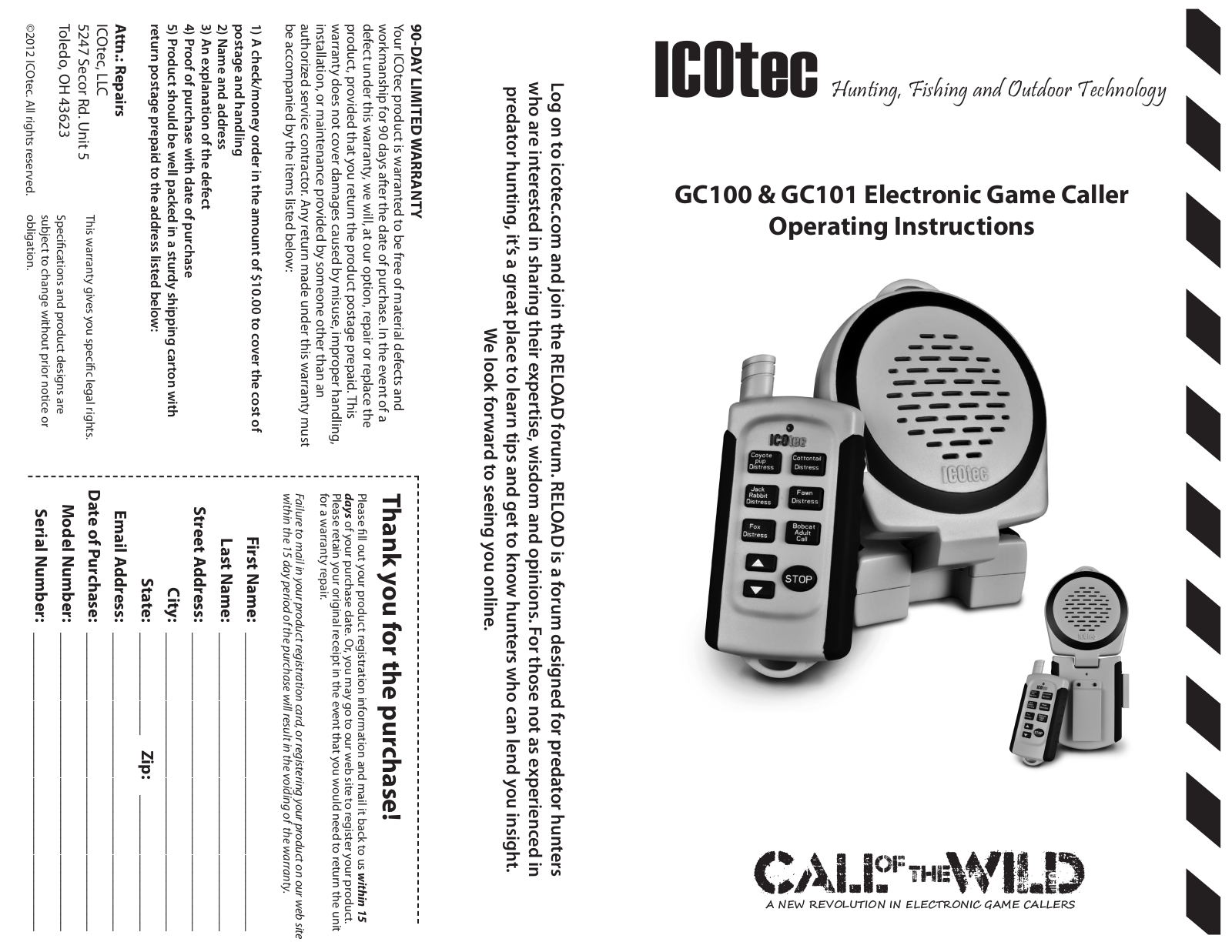 ICOtec GC100, GC101 User Manual