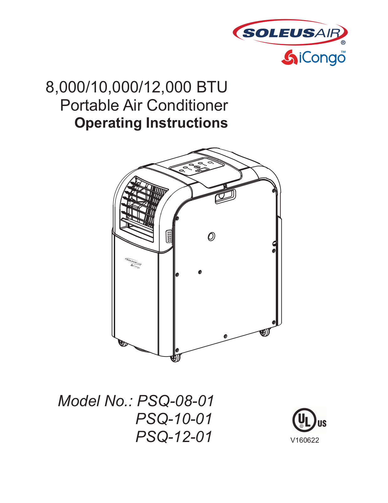 Soleus air PSQ-12-01, PSQ-10-01, PSQ-08-01 User Manual