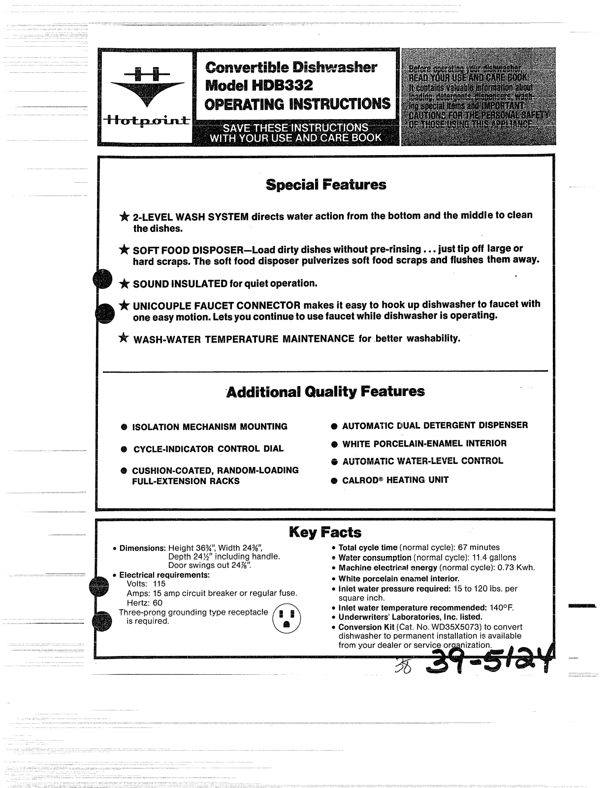 GE HDB332 Operating Instructions - ManualMachine.com