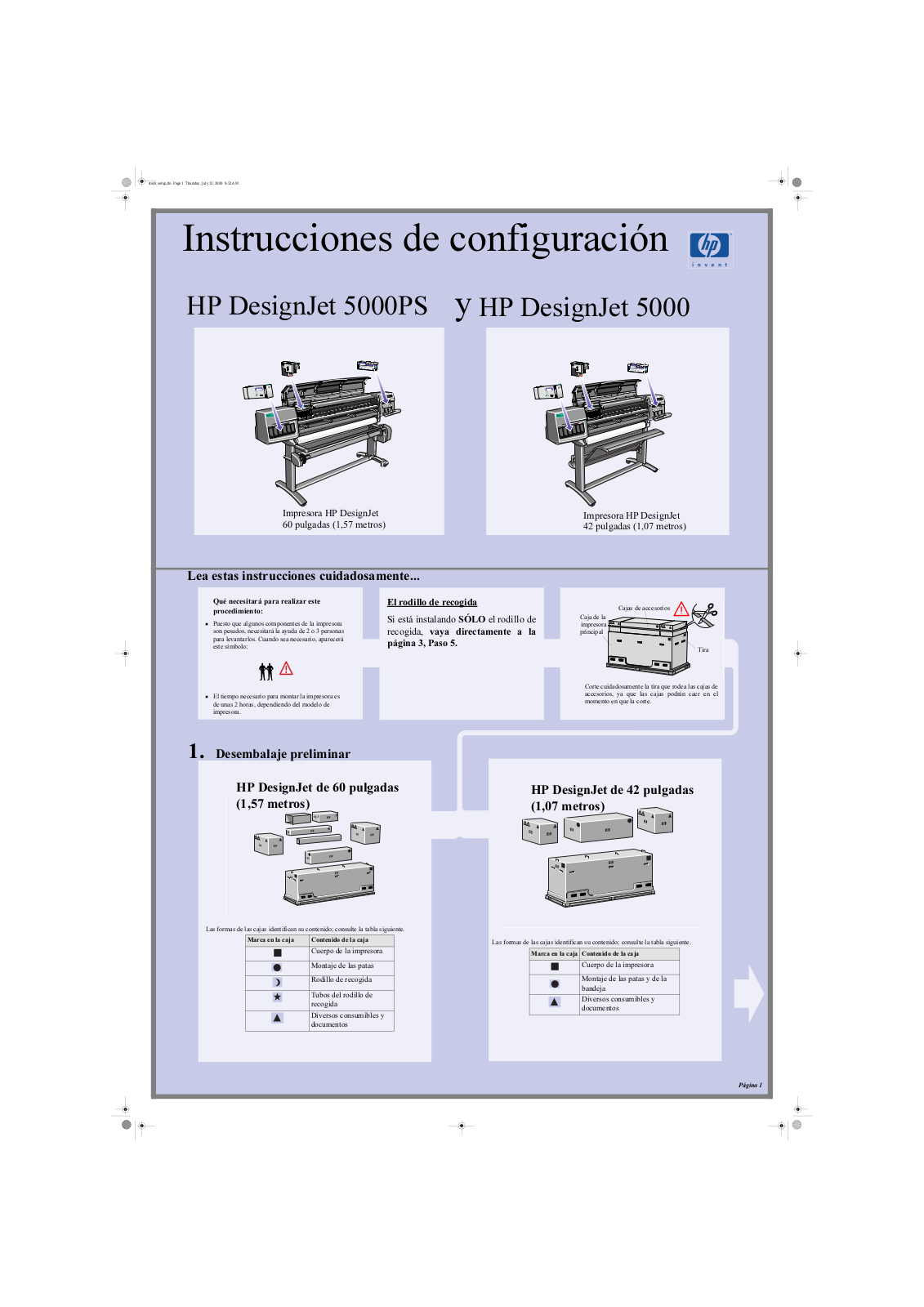 HP DesignJet 5000 Setup Poster