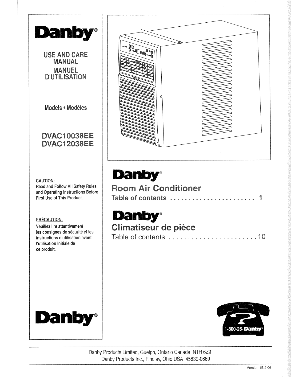 Danby DVAC10038EE User Manual