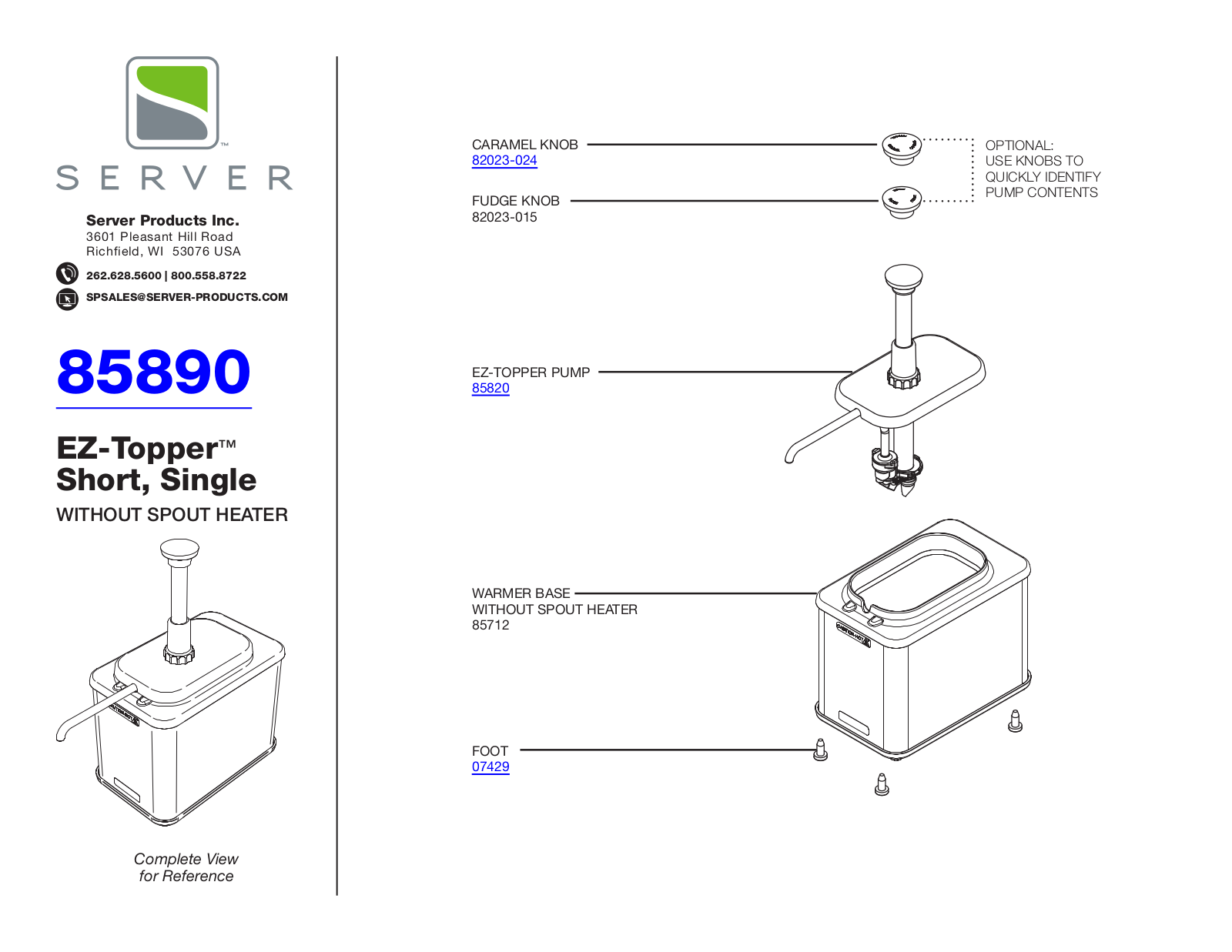 Server 85890 Parts Manual