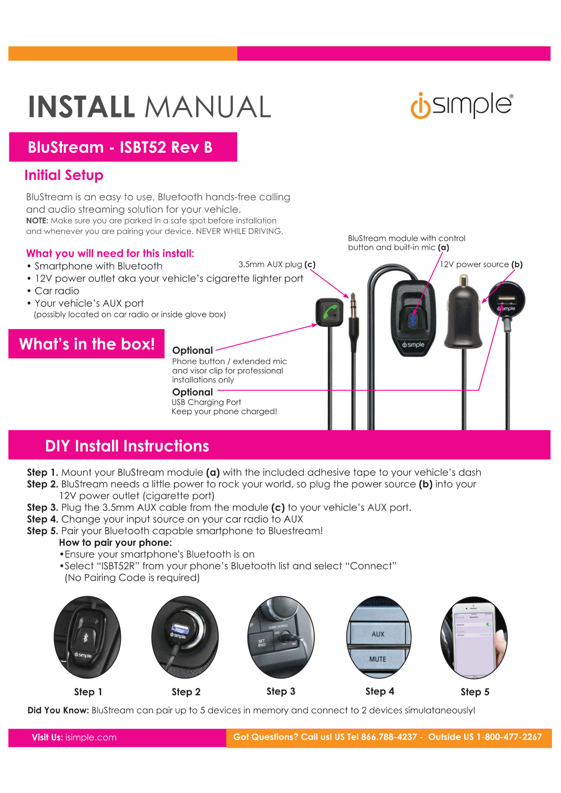 iSimple ISBT52RB User Manual