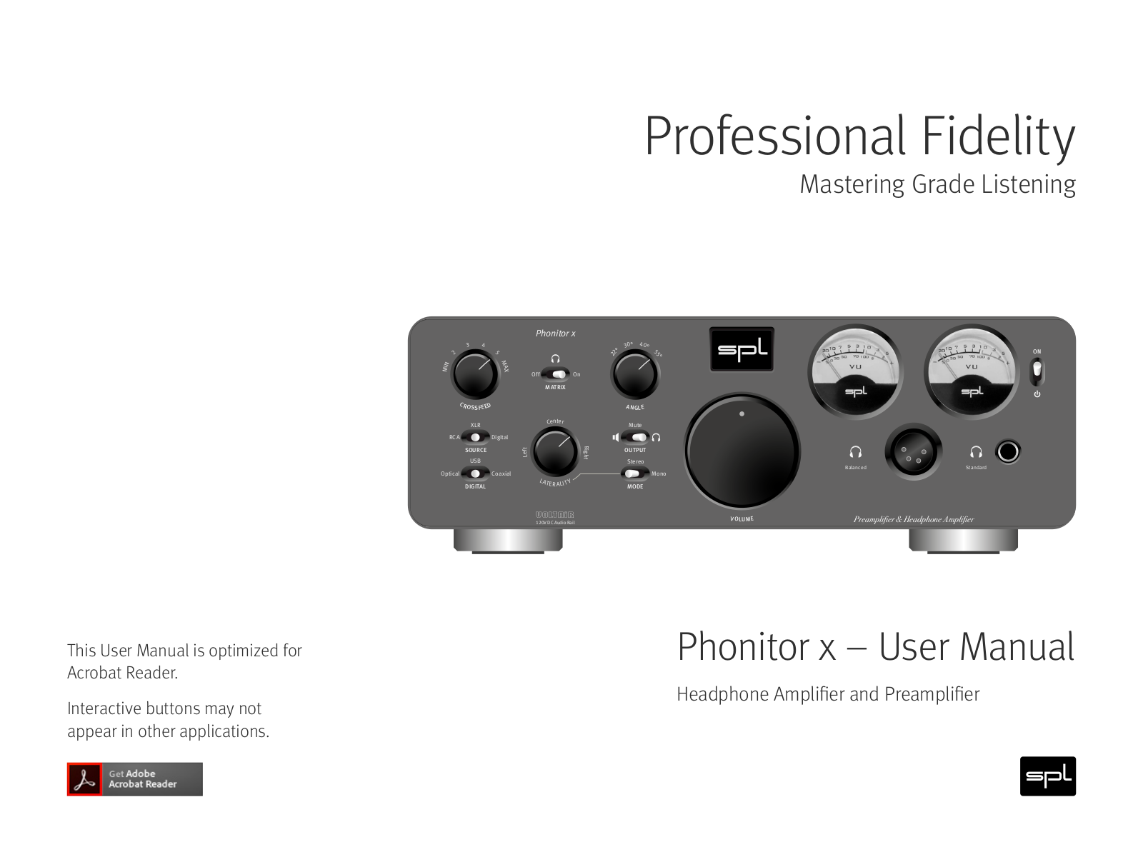 SPL Phonitor X silver, Phonitor X+DAC768xs red, Phonitor X+DAC768xs silver, Phonitor X+DAC768xs black, Phonitor X red SPL Phonitor X.pdf - ManualMachine.com