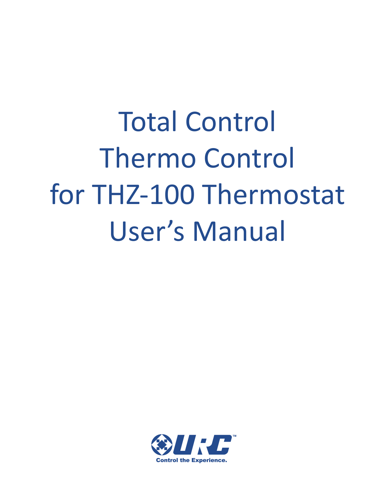 Universal Remote Control (URS) Thermo Control User Manual