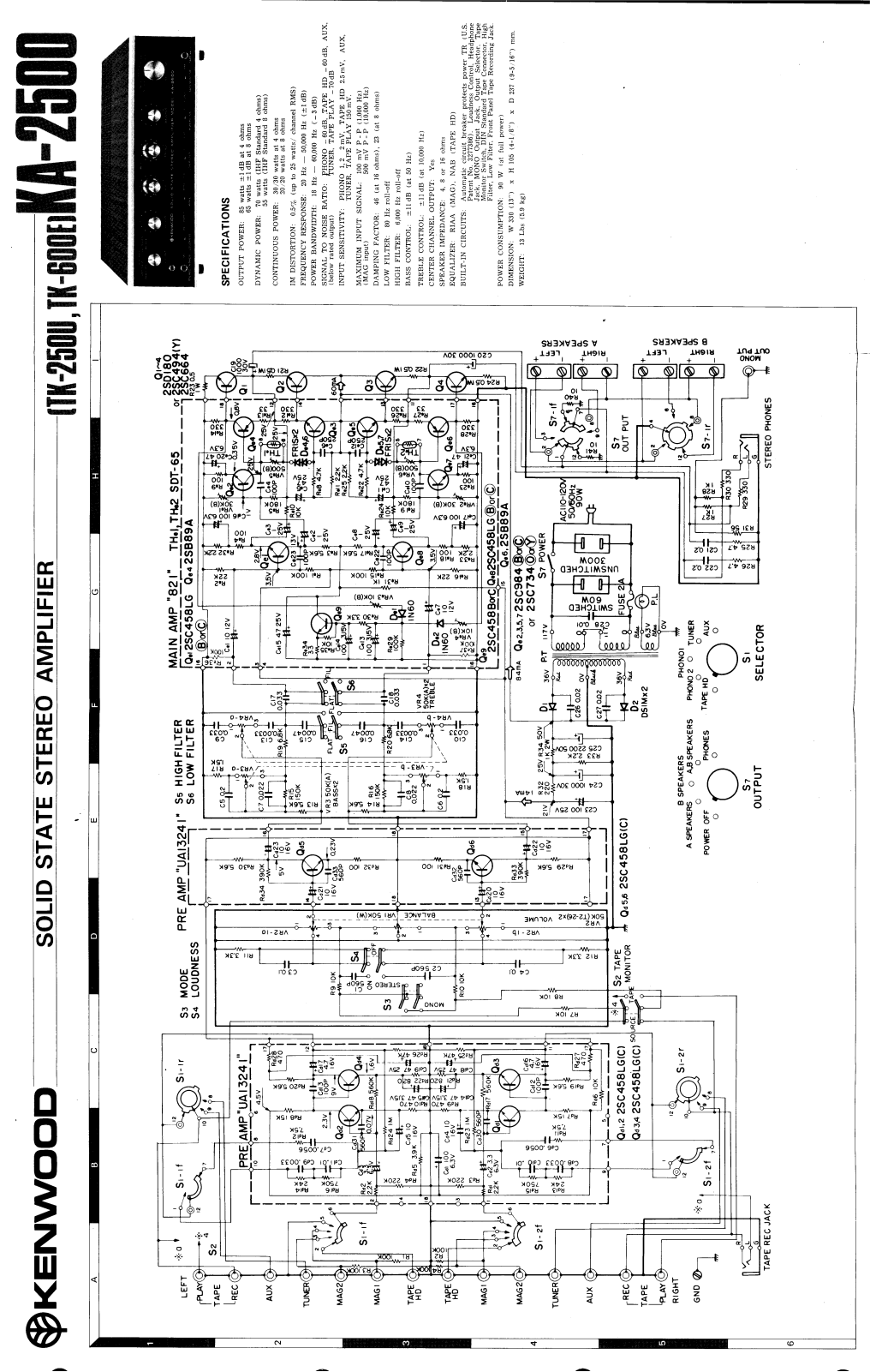 Kenwood KA-2500 Schematic