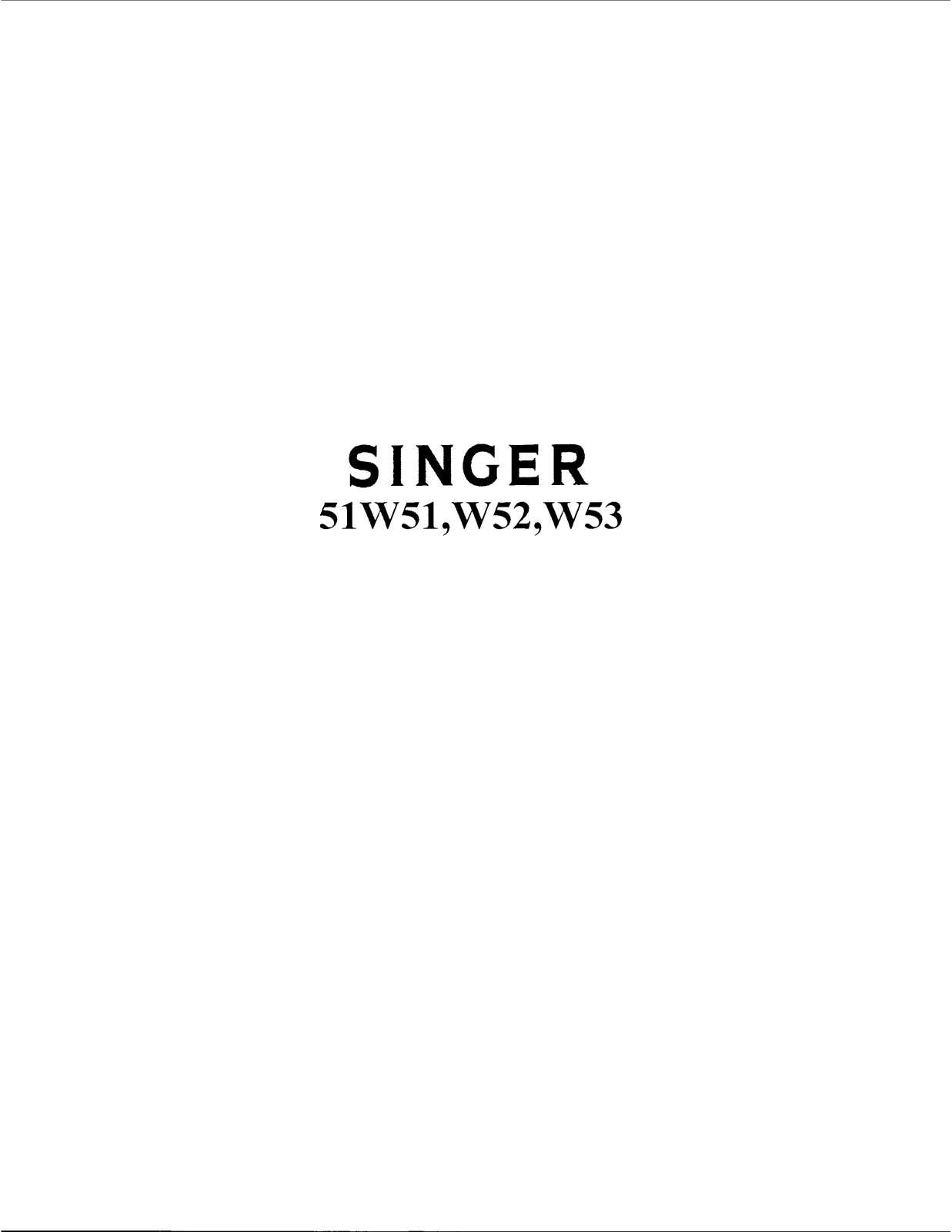 SINGER 51W51, 51W52, 51W53 Parts List