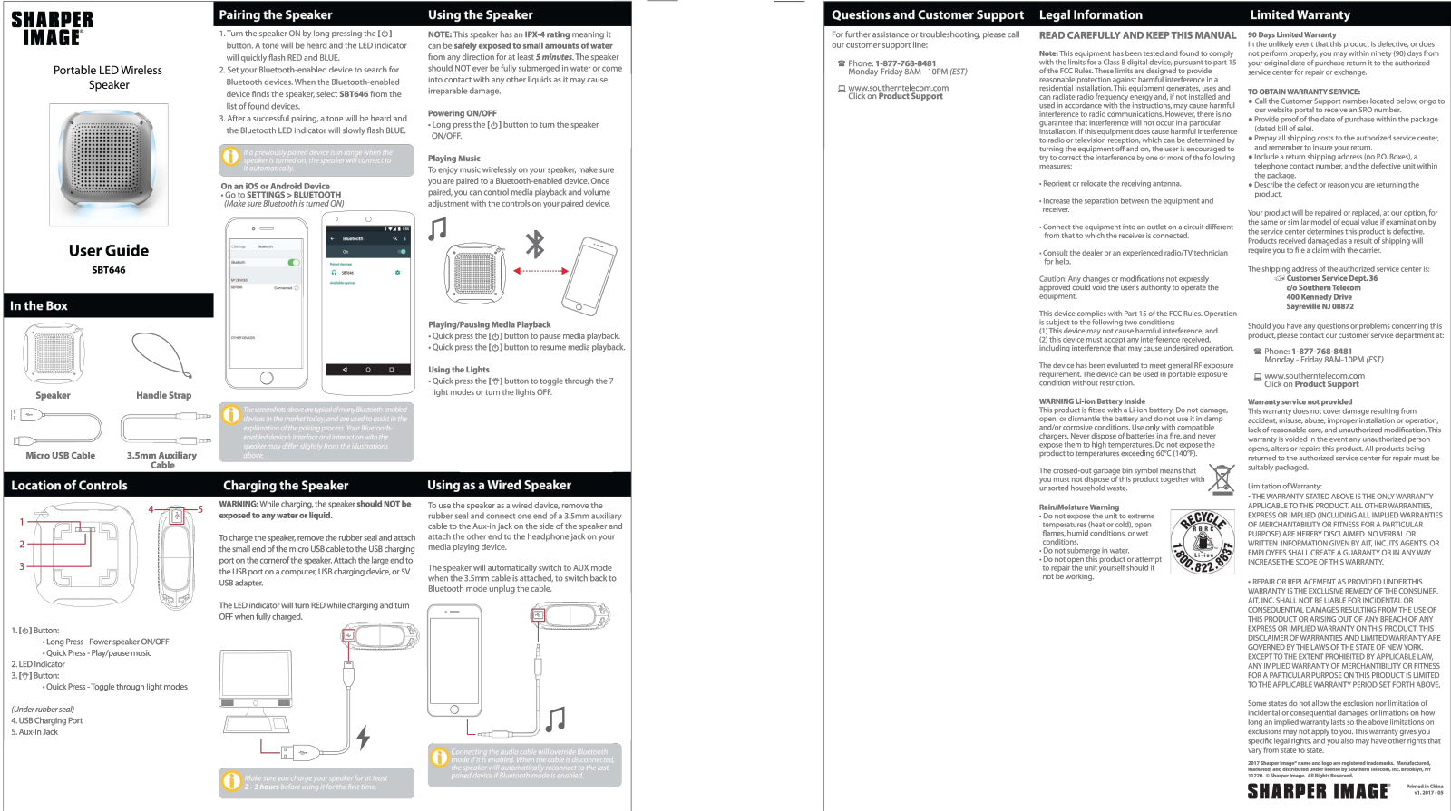 Sharper image SBT646 User Manual